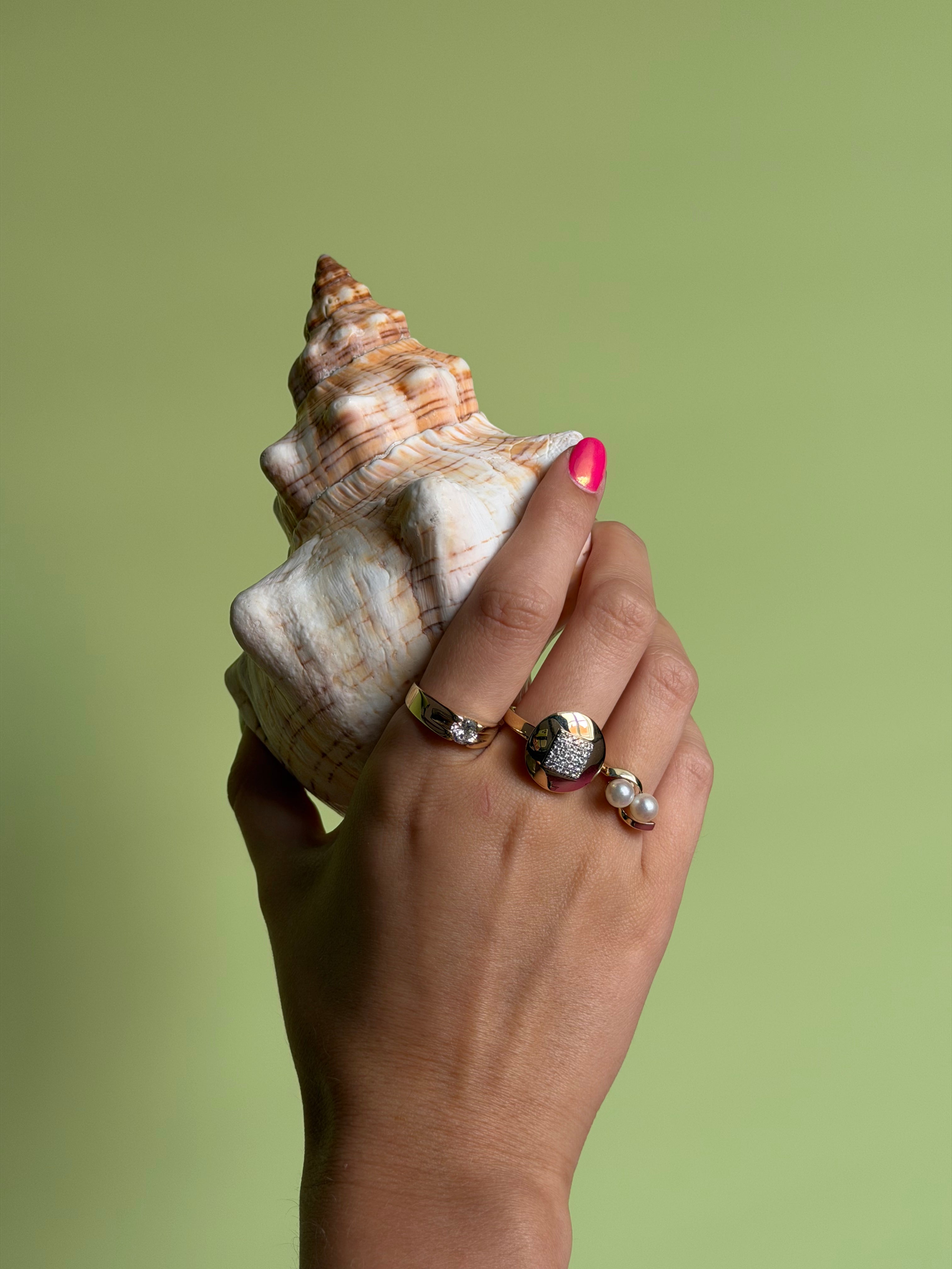 Gouden ring met diamant 14 karaat