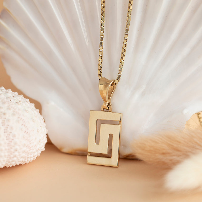 Gouden meander hanger 14 karaat