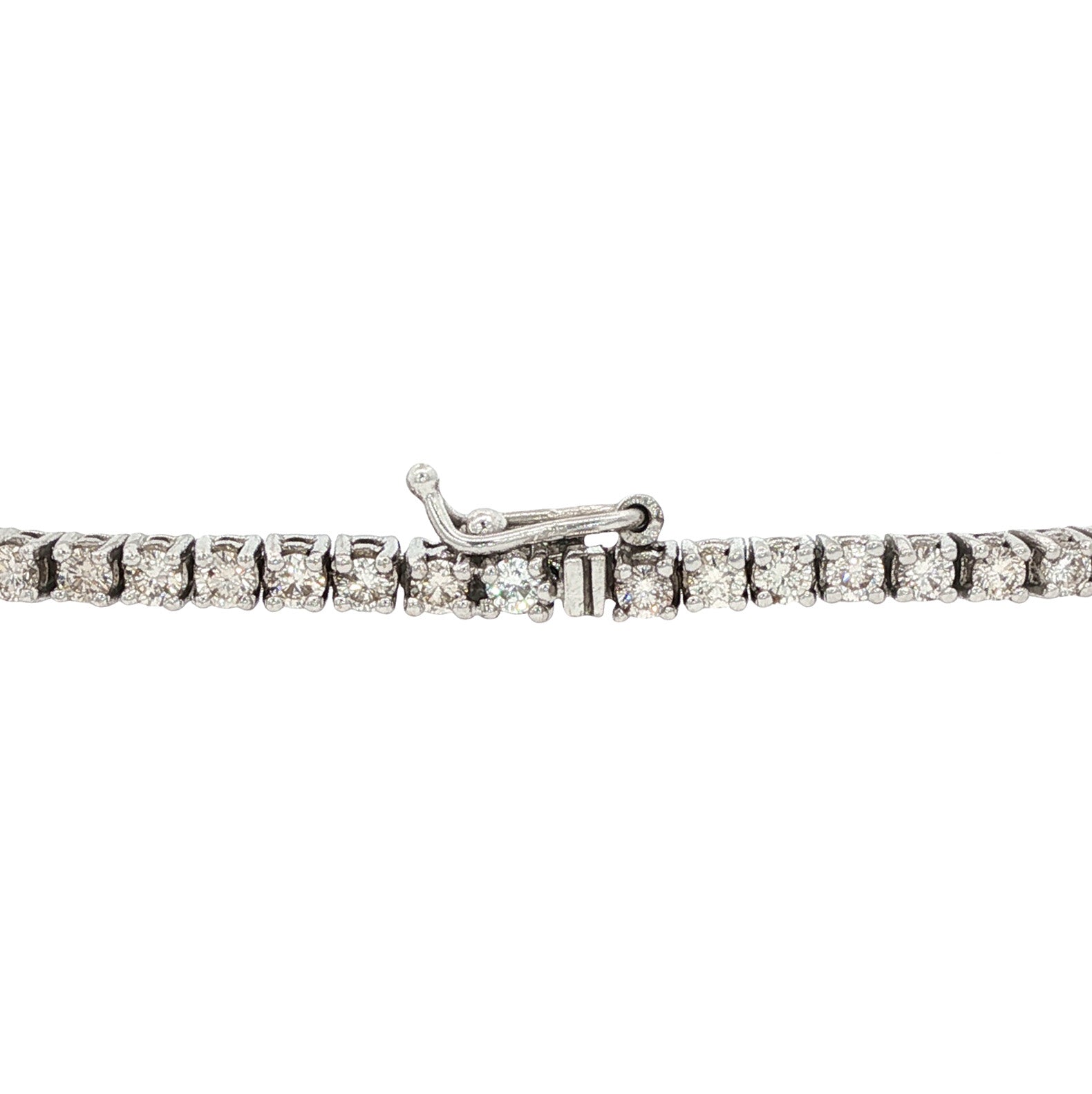 Witgouden tennisarmband met diamant 17.5 cm 18 karaat
