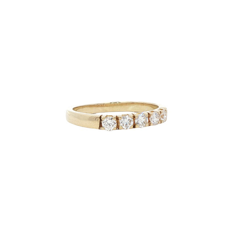 14-karat gold memory ring with diamond