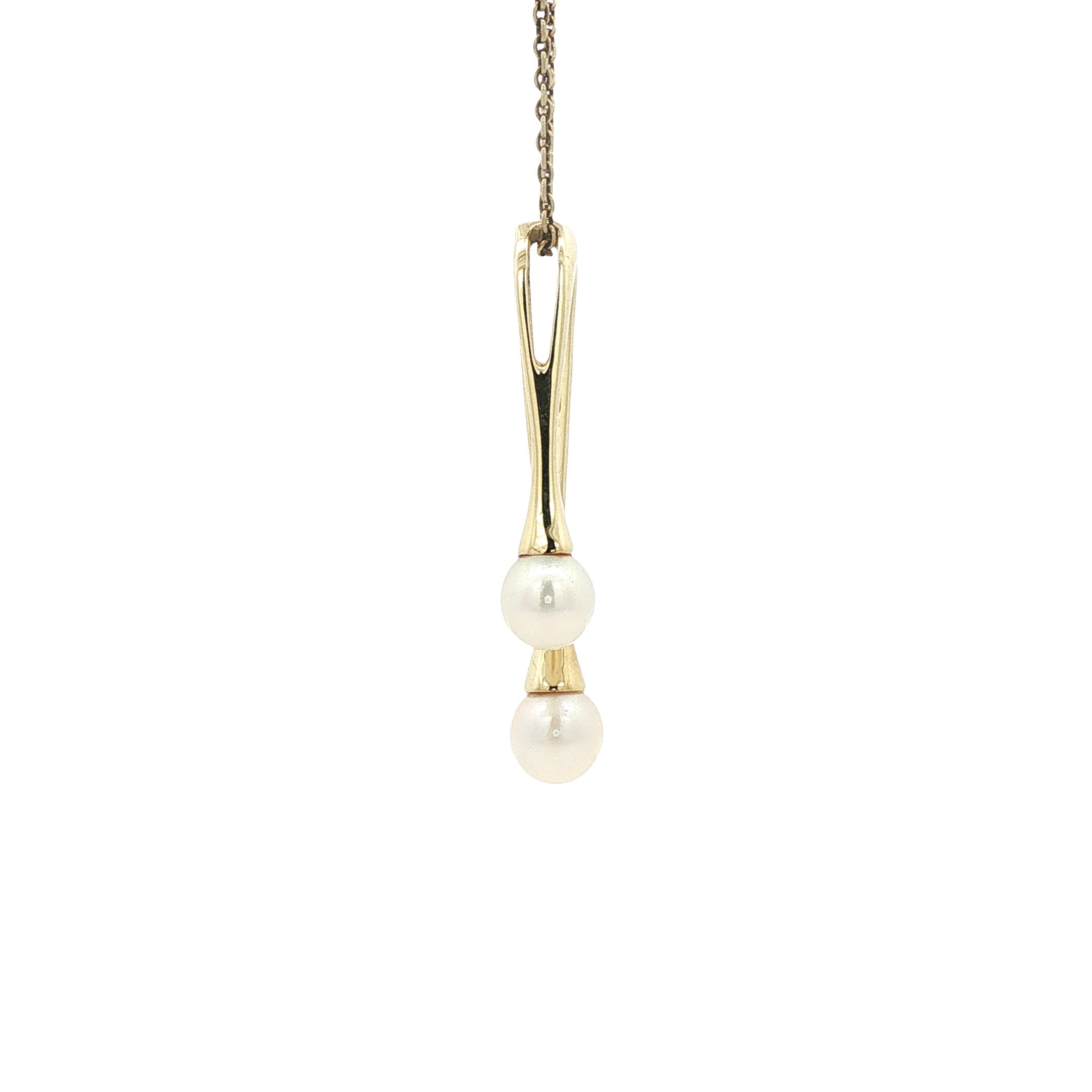 Gouden hanger met parels 14 karaat