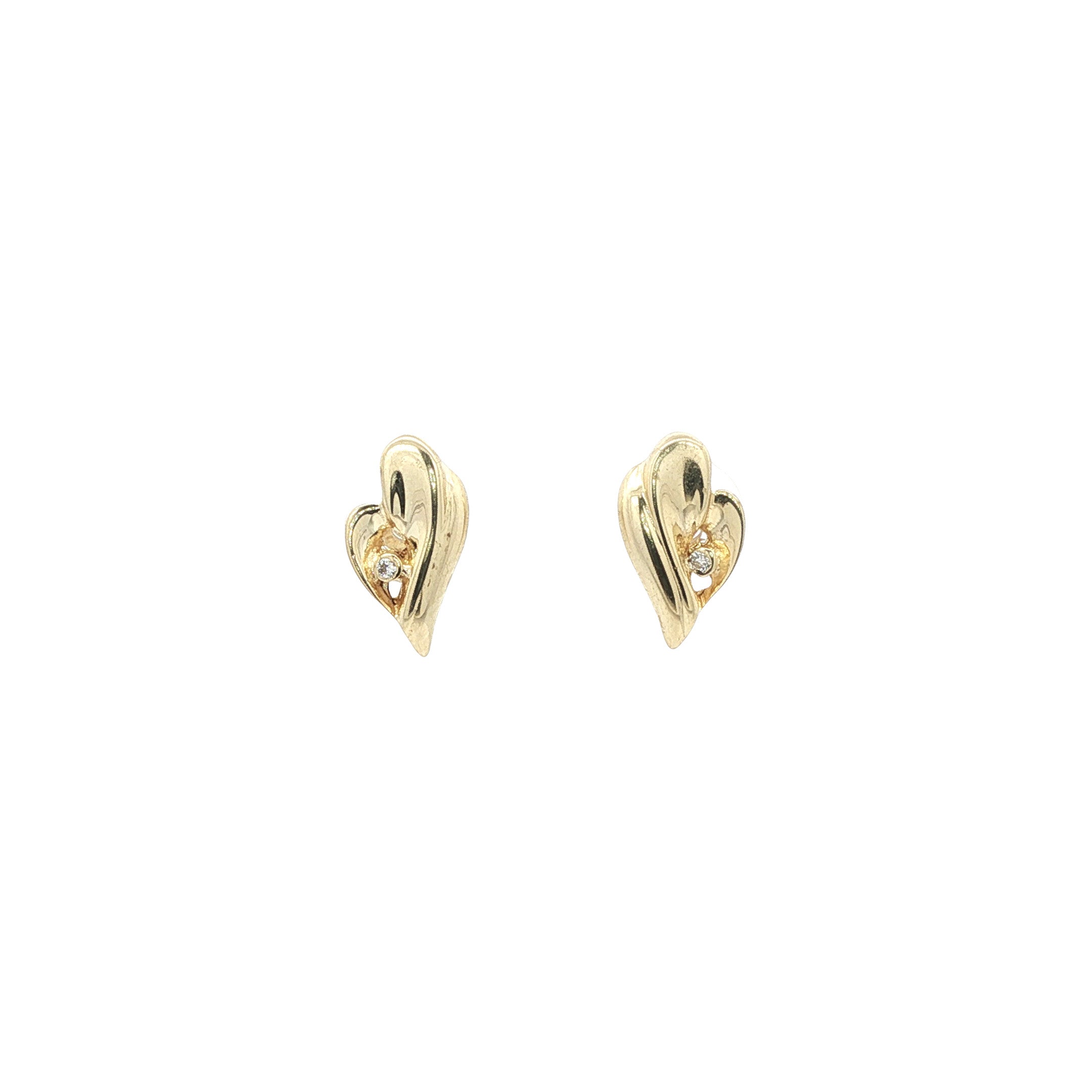 14 karat gold diamond stud earrings