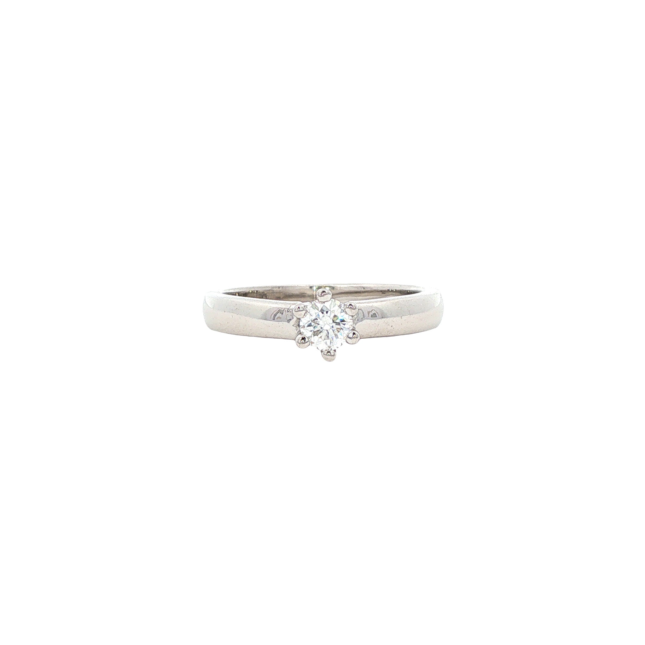 Witgouden solitair ring met diamant 14 karaat