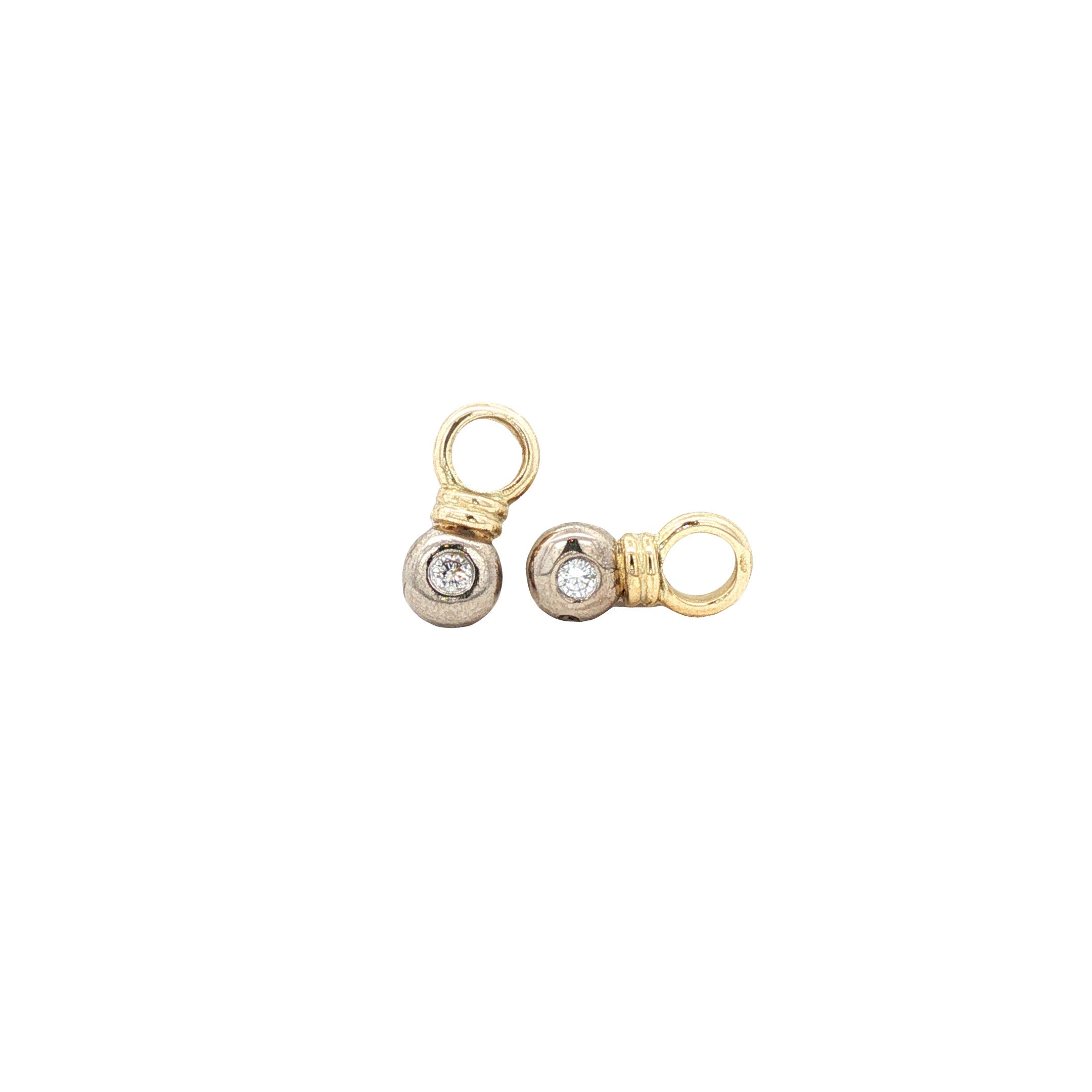 14-karat gold pendants with sapphire and diamond