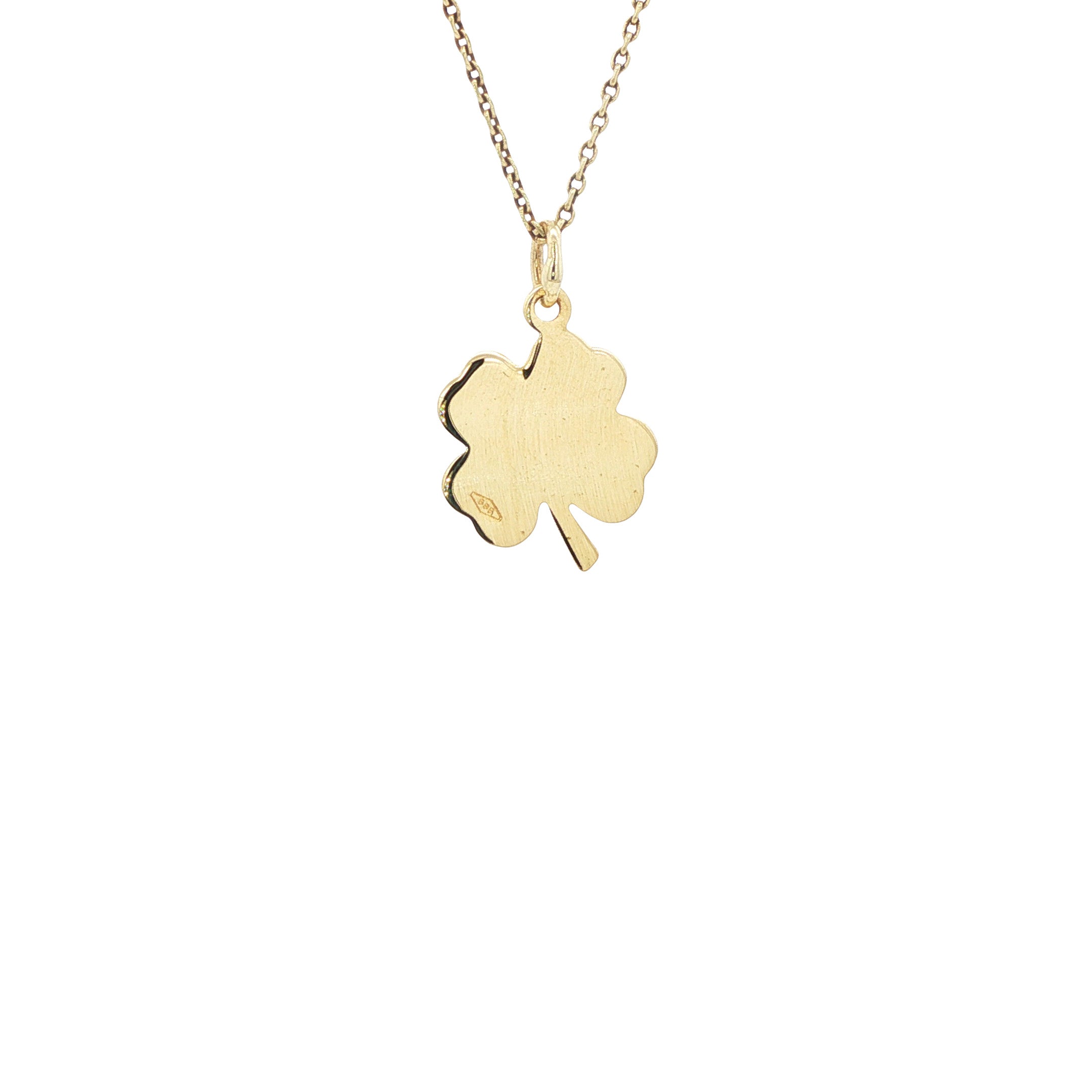 Gouden hanger klaver vier 14 karaat