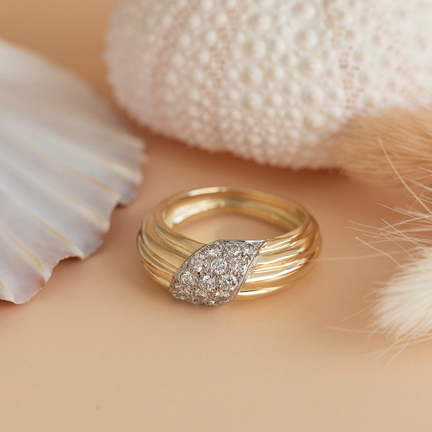 Gouden ring met diamant 14 karaat