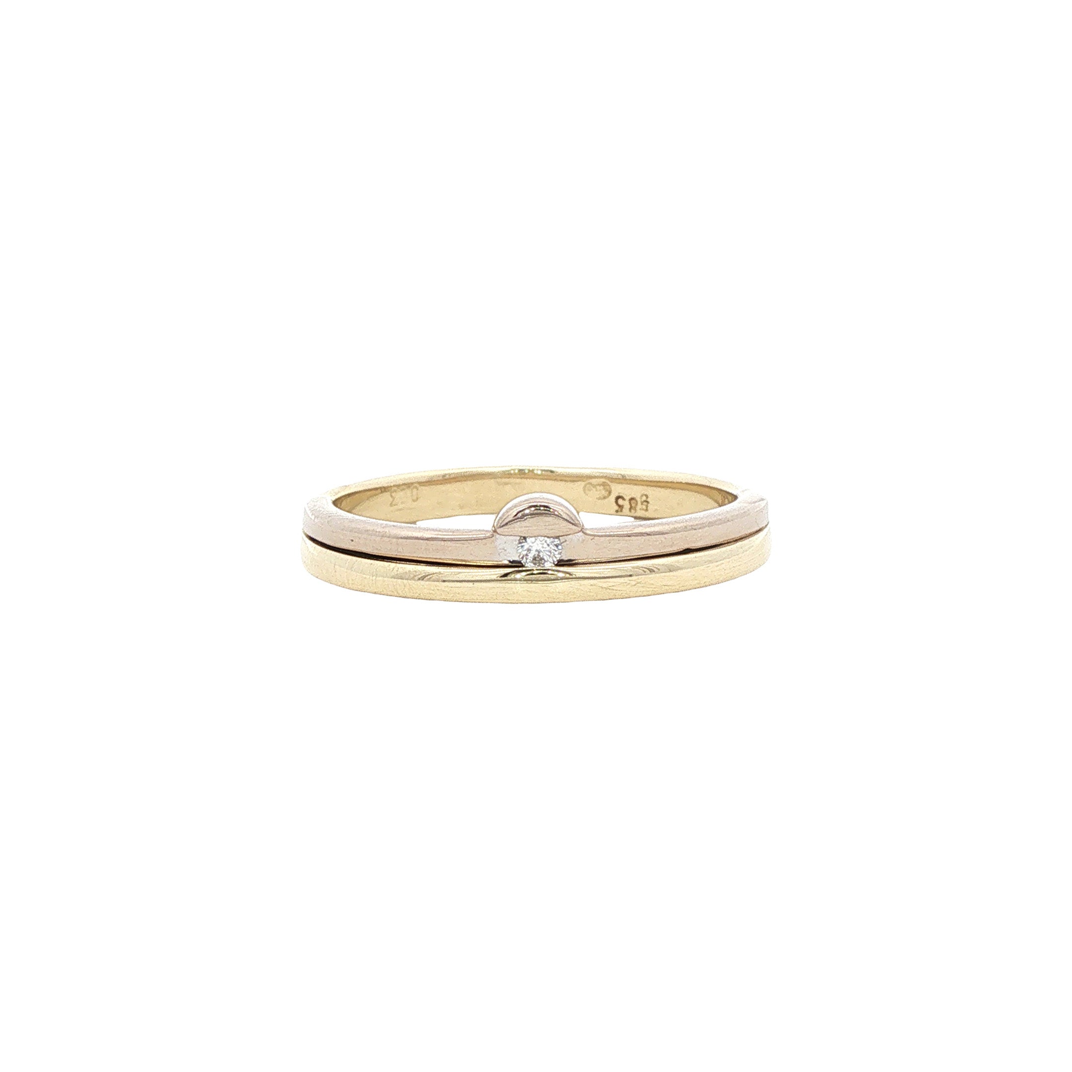 Gouden ring met diamant 14 karaat