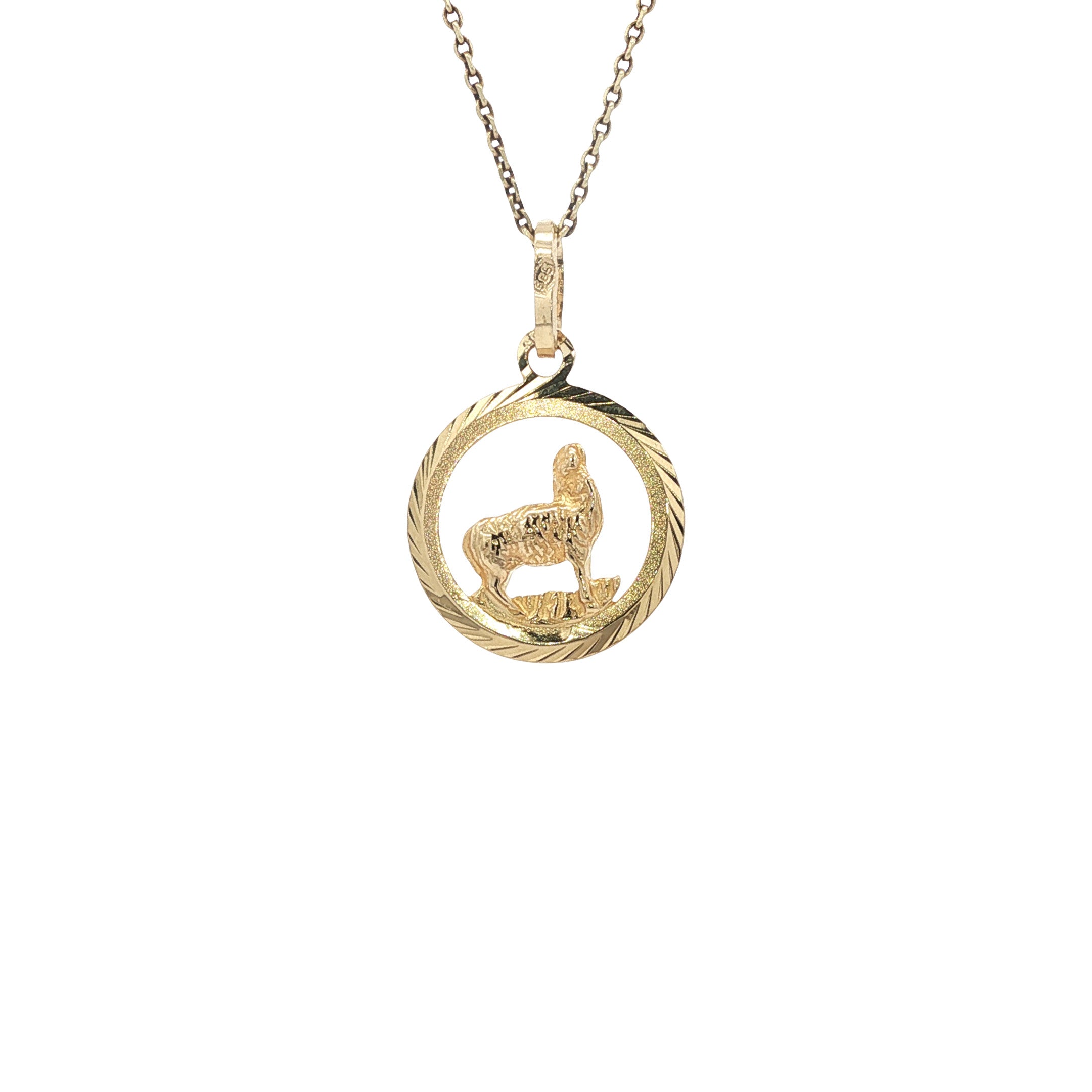 Gouden sterrenbeeld hanger ram 14 karaat