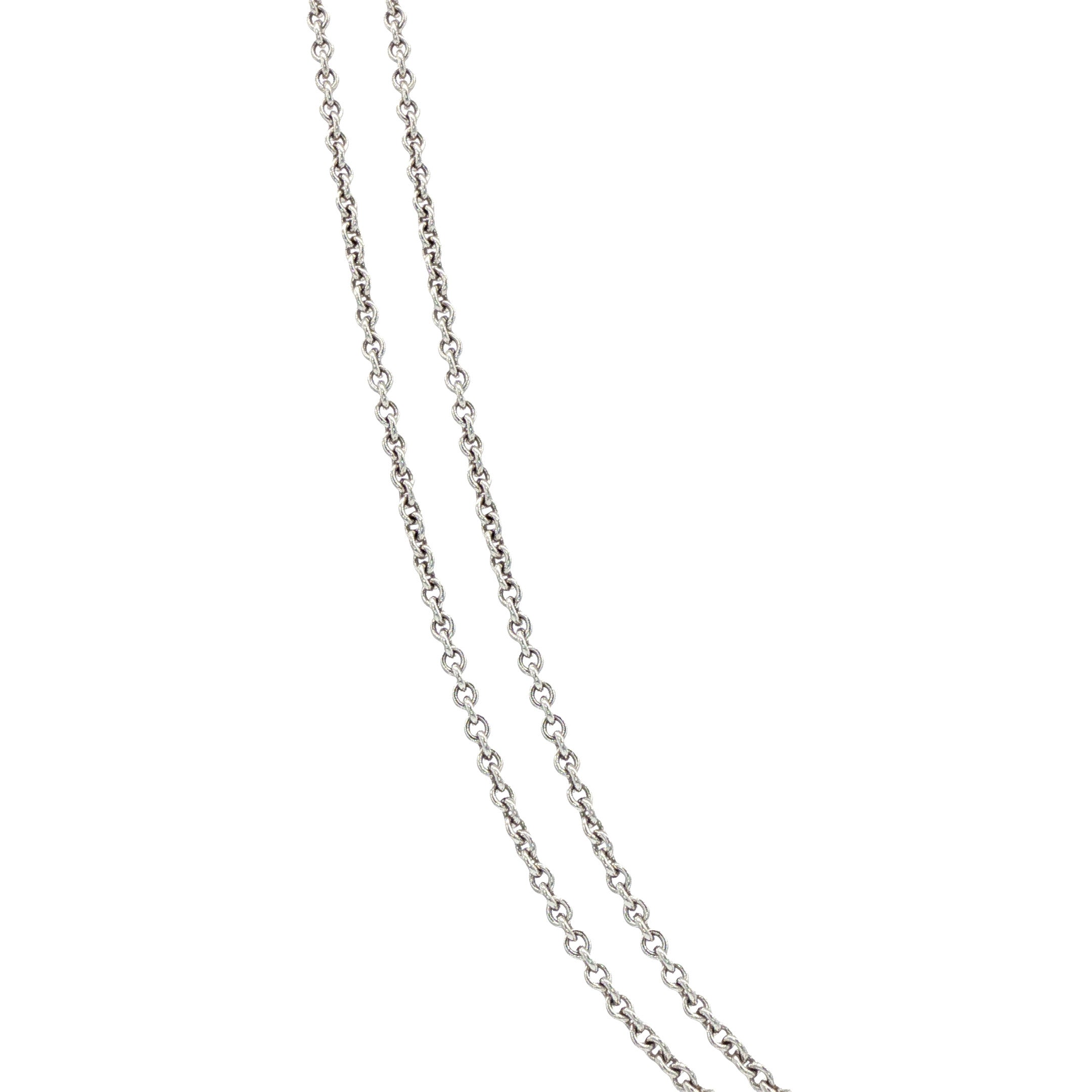 Witgouden lengtecollier anker 45 cm 14 karaat