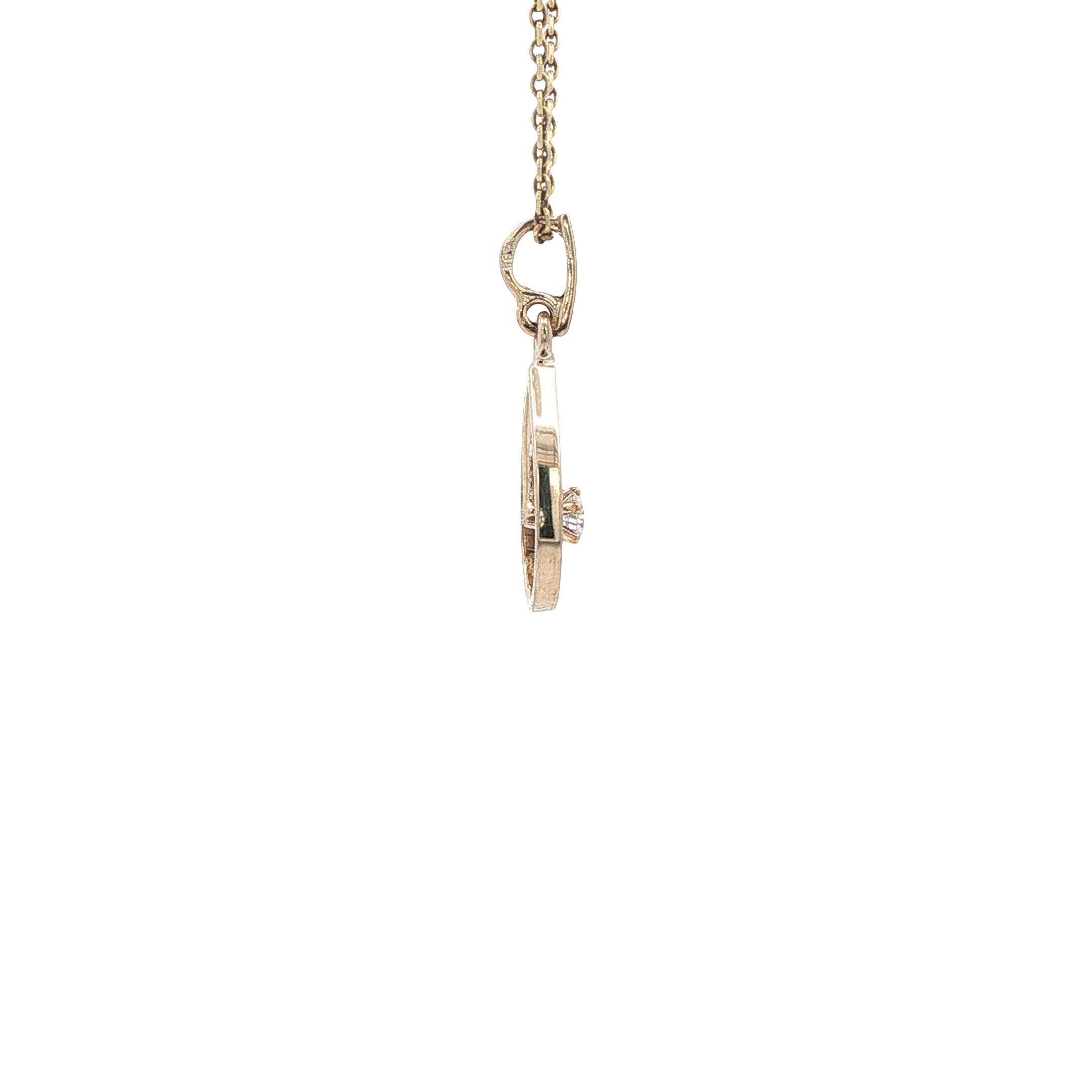 Witgouden hanger met diamant 14 karaat