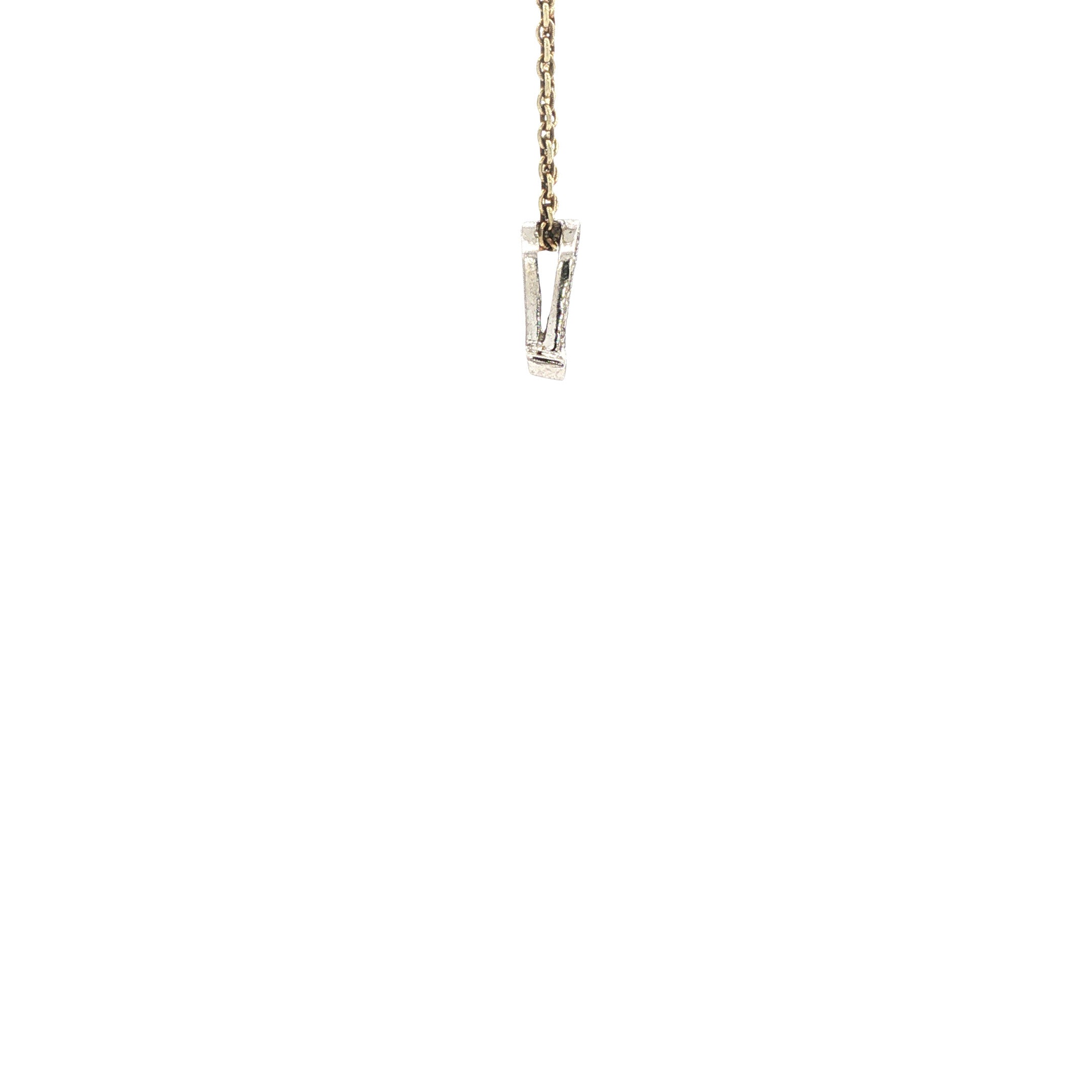 Witgouden hanger hoefijzer met diamant 14 karaat