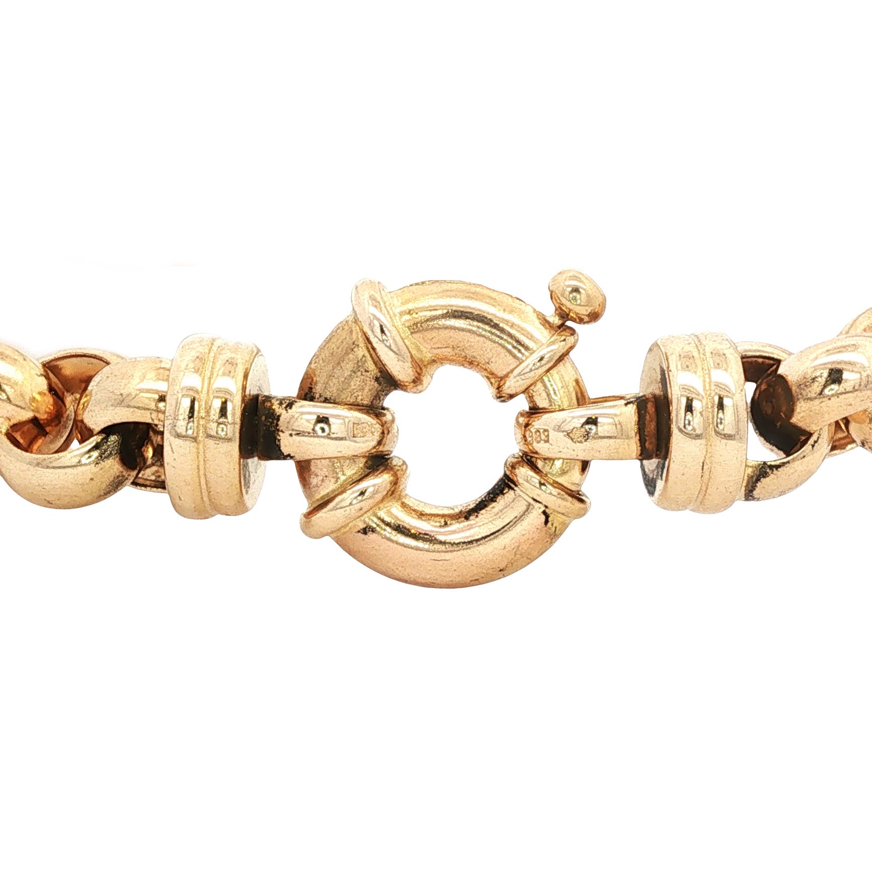 Gouden jasseron armband 19 cm 14 karaat