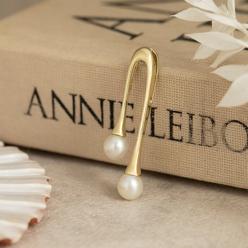 Gouden hanger met parels 14 karaat
