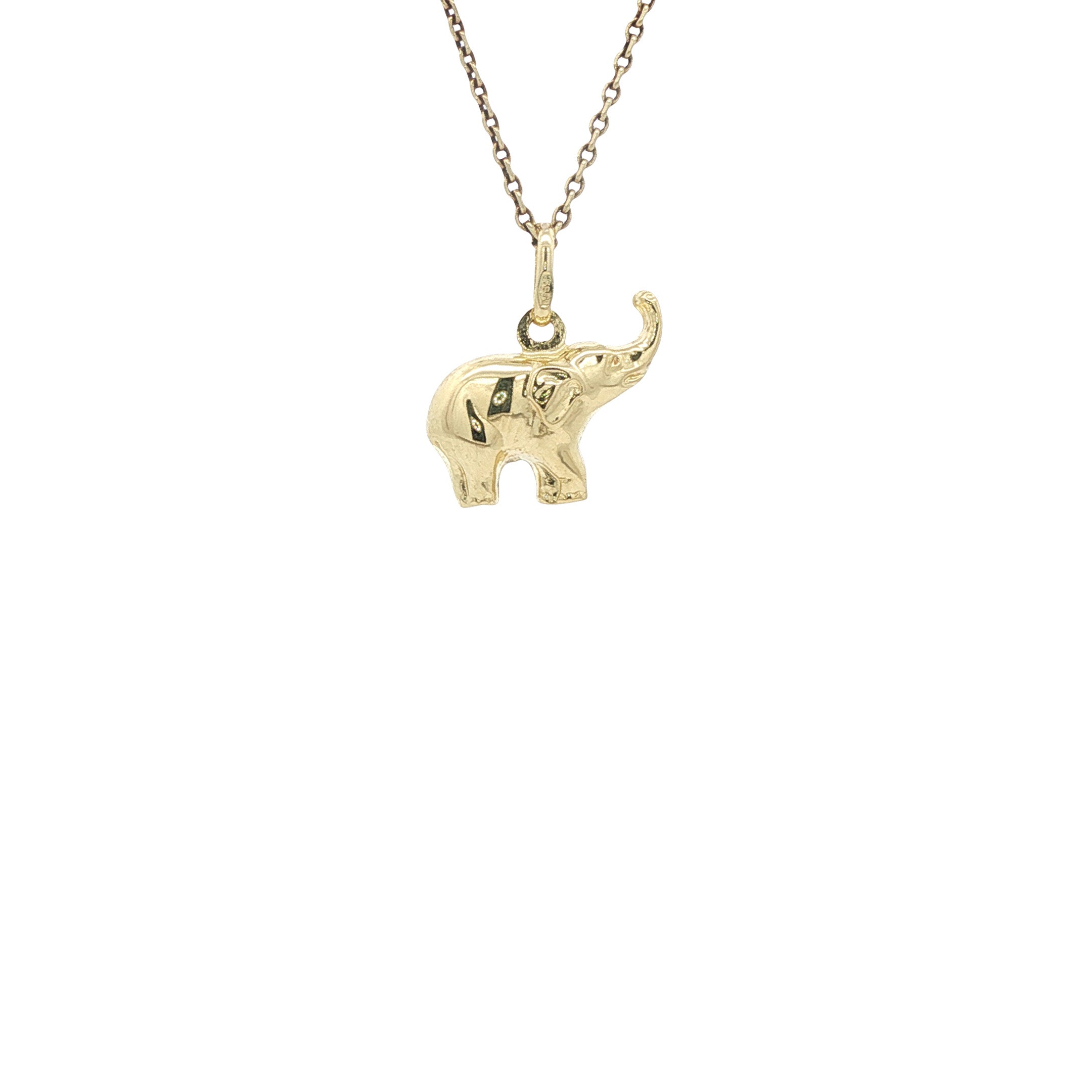 14-karat gold elephant pendant