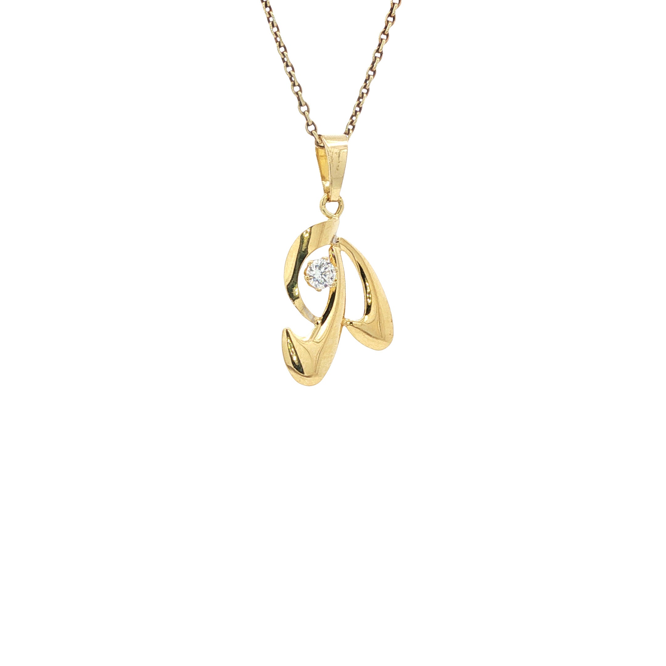 14 karat gold pendant with zirconia