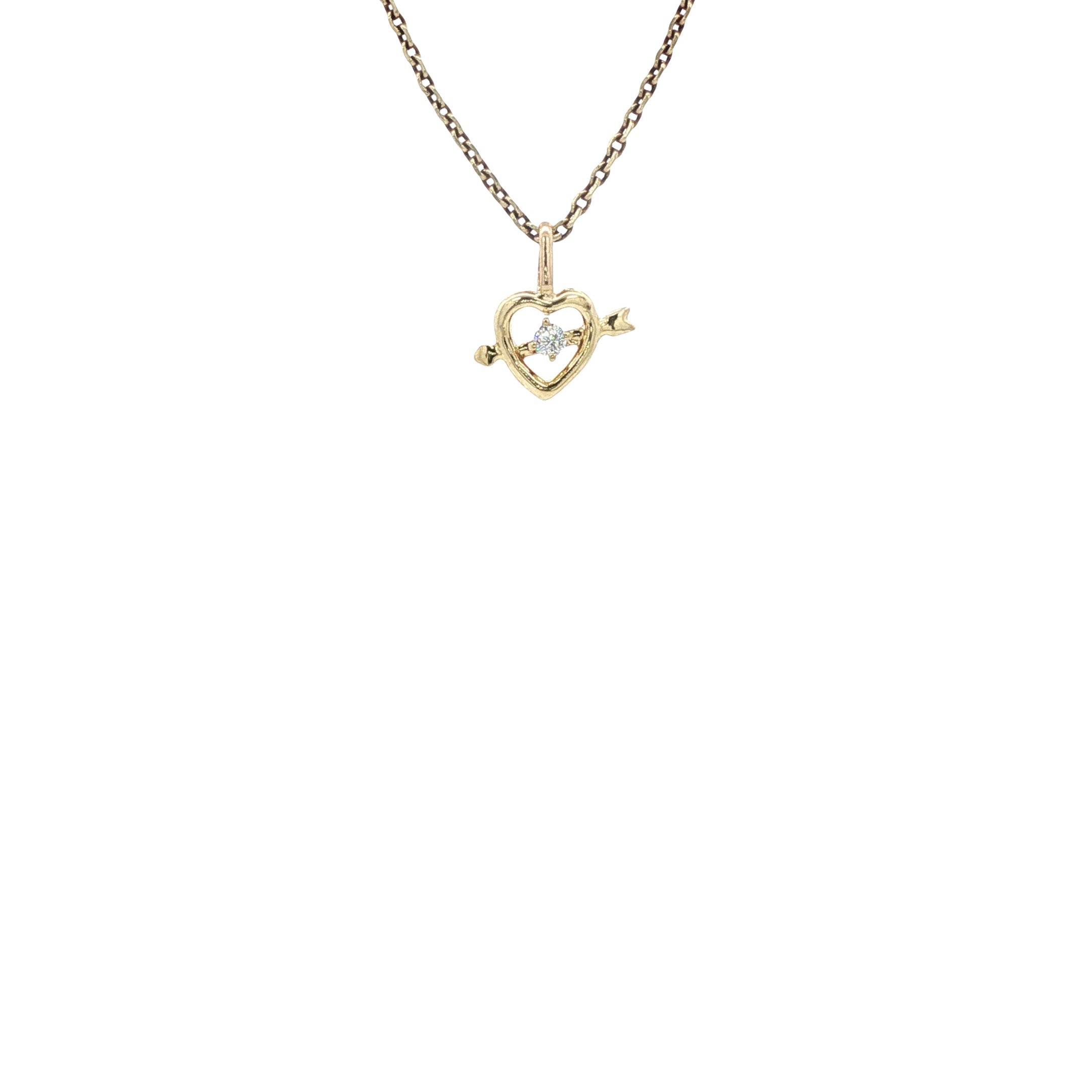 Gouden hart hanger met zirkonia 14 karaat