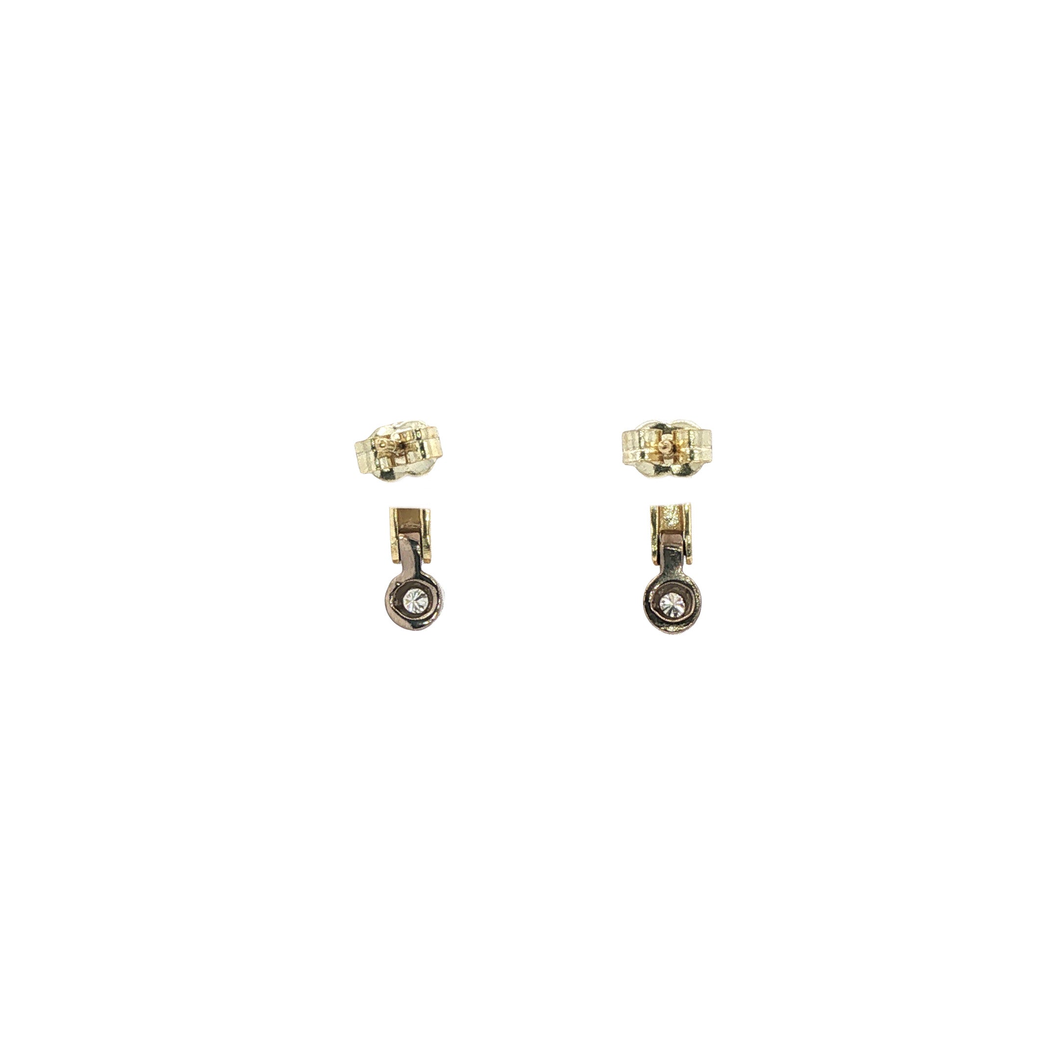 Gouden oorstekers met diamant 14 karaat
