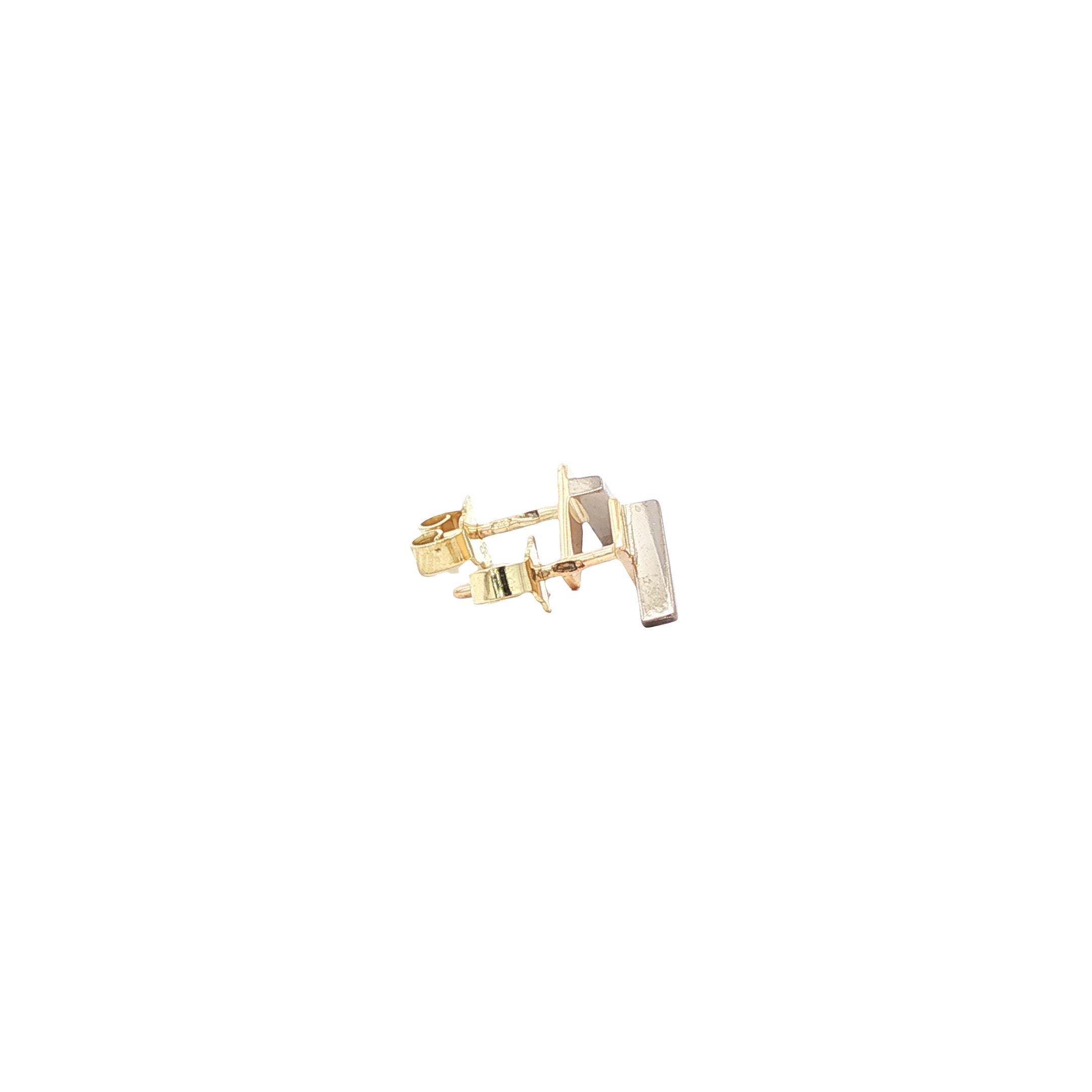 Bicolour gouden oorstekers 14 karaat