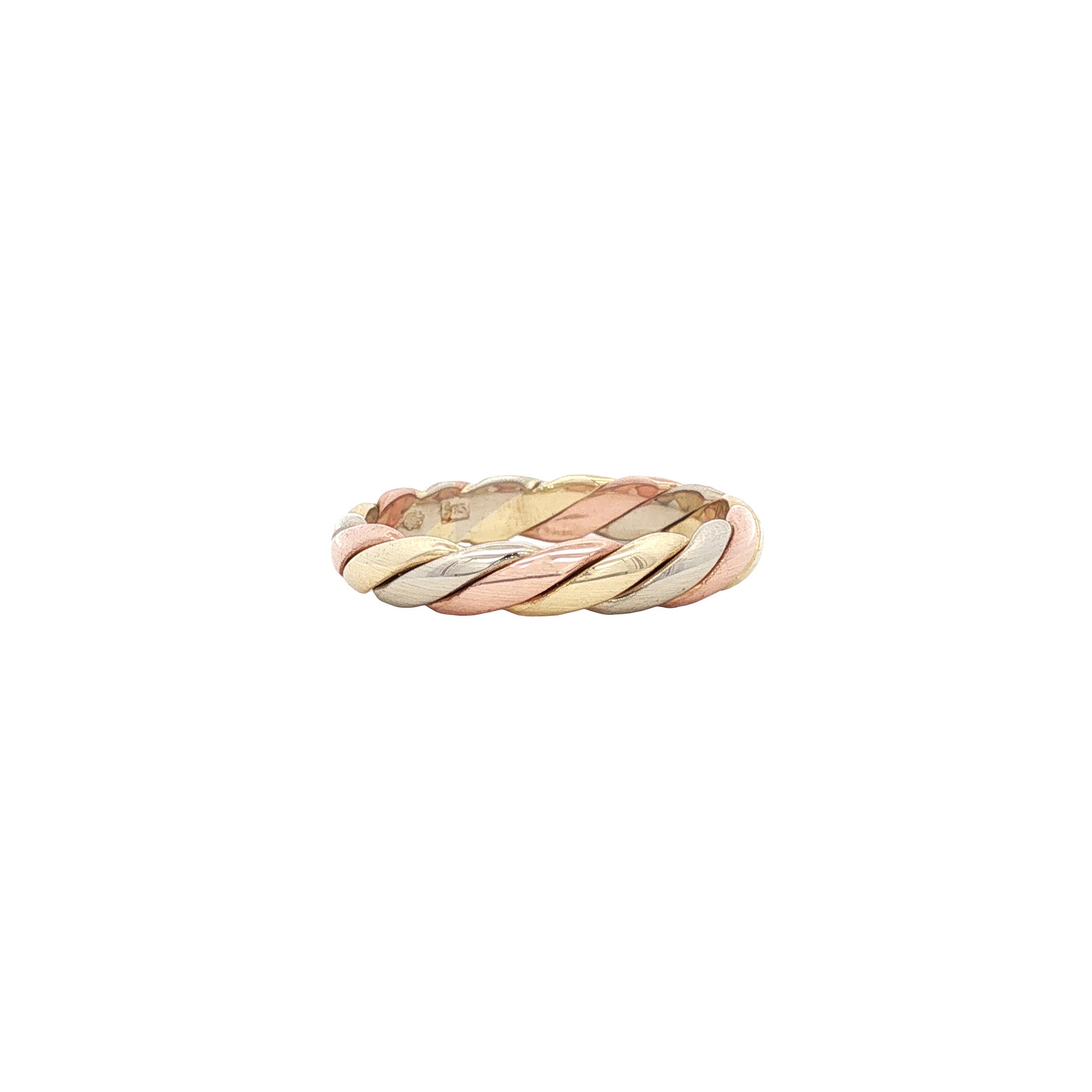 Tricolour gouden ring 14 karaat