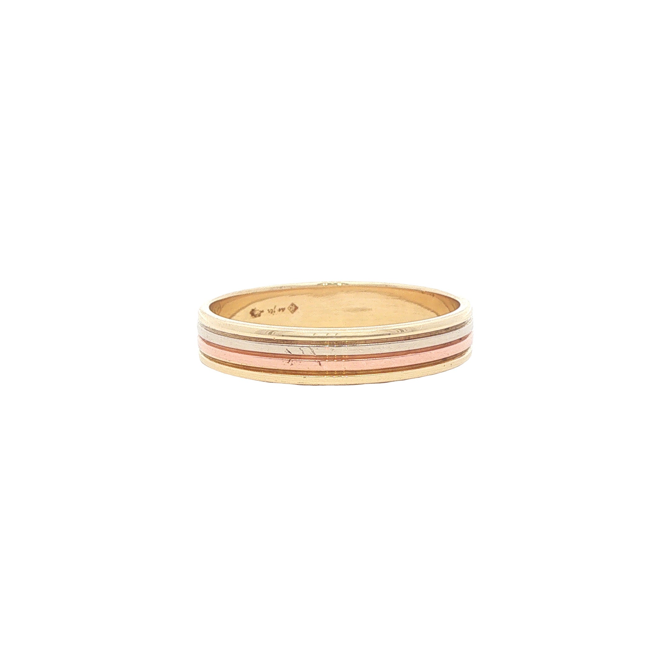 Tricolour gouden ring 14 karaat