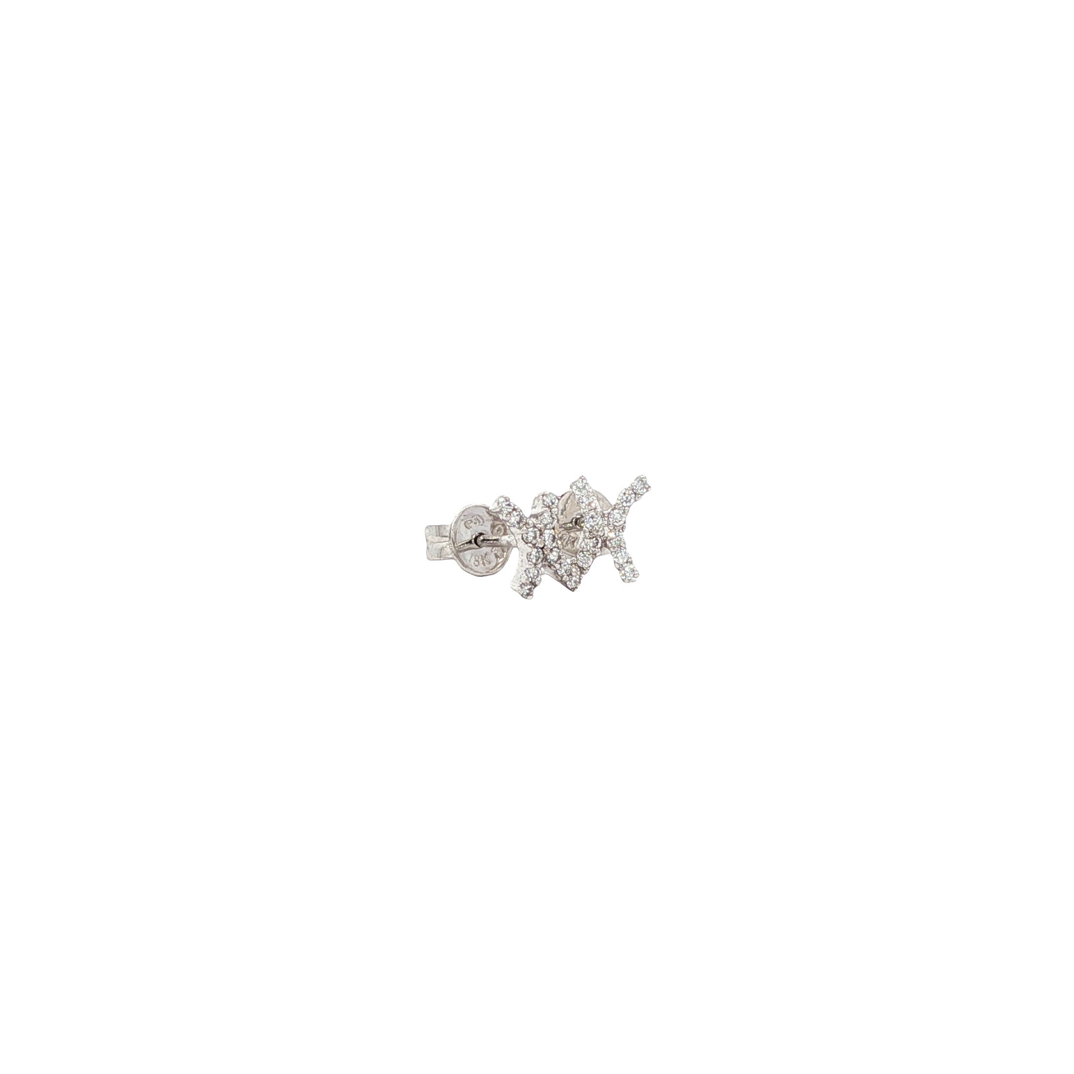 Witgouden oorstekers met diamant 18 karaat