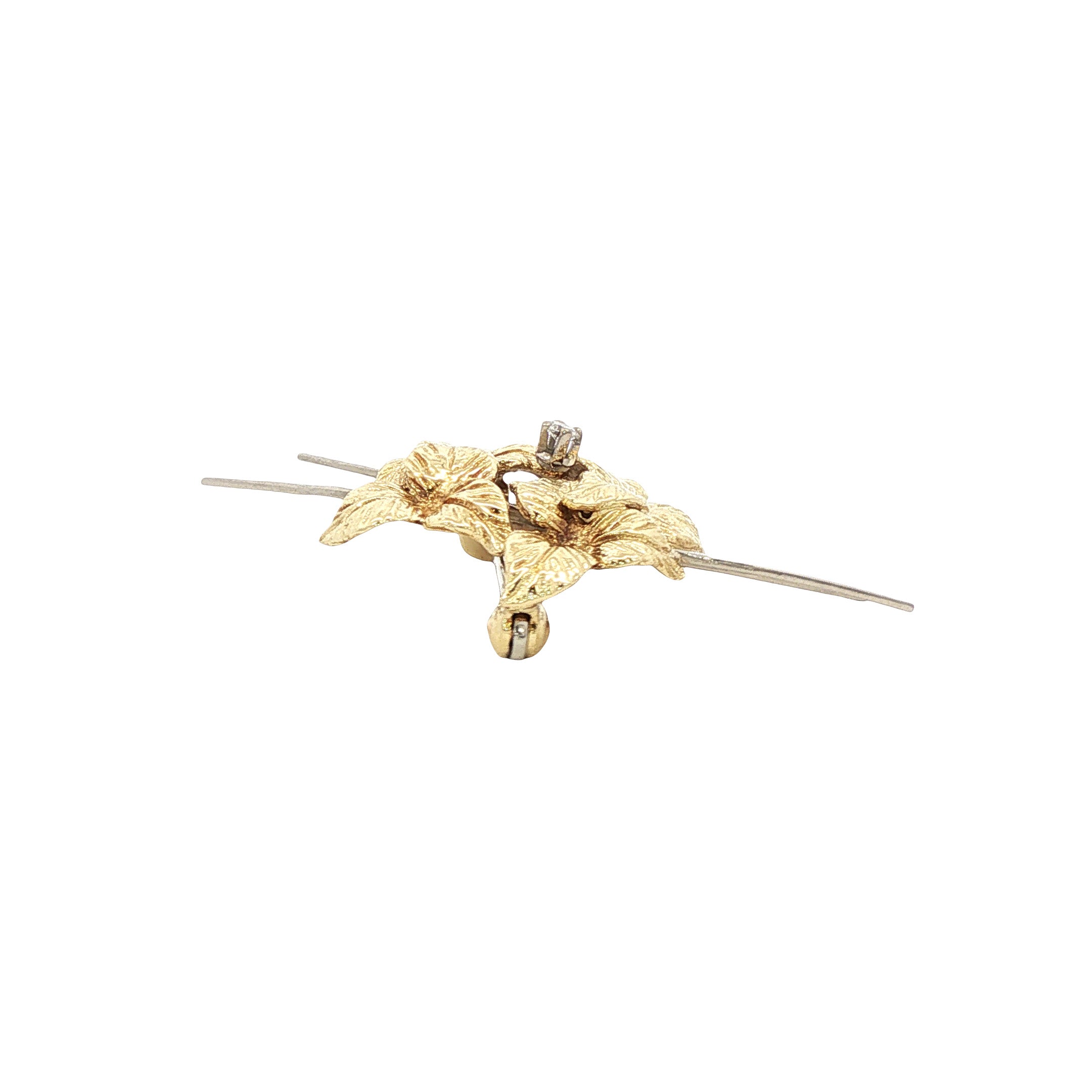 Gouden broche diamant 14 karaat