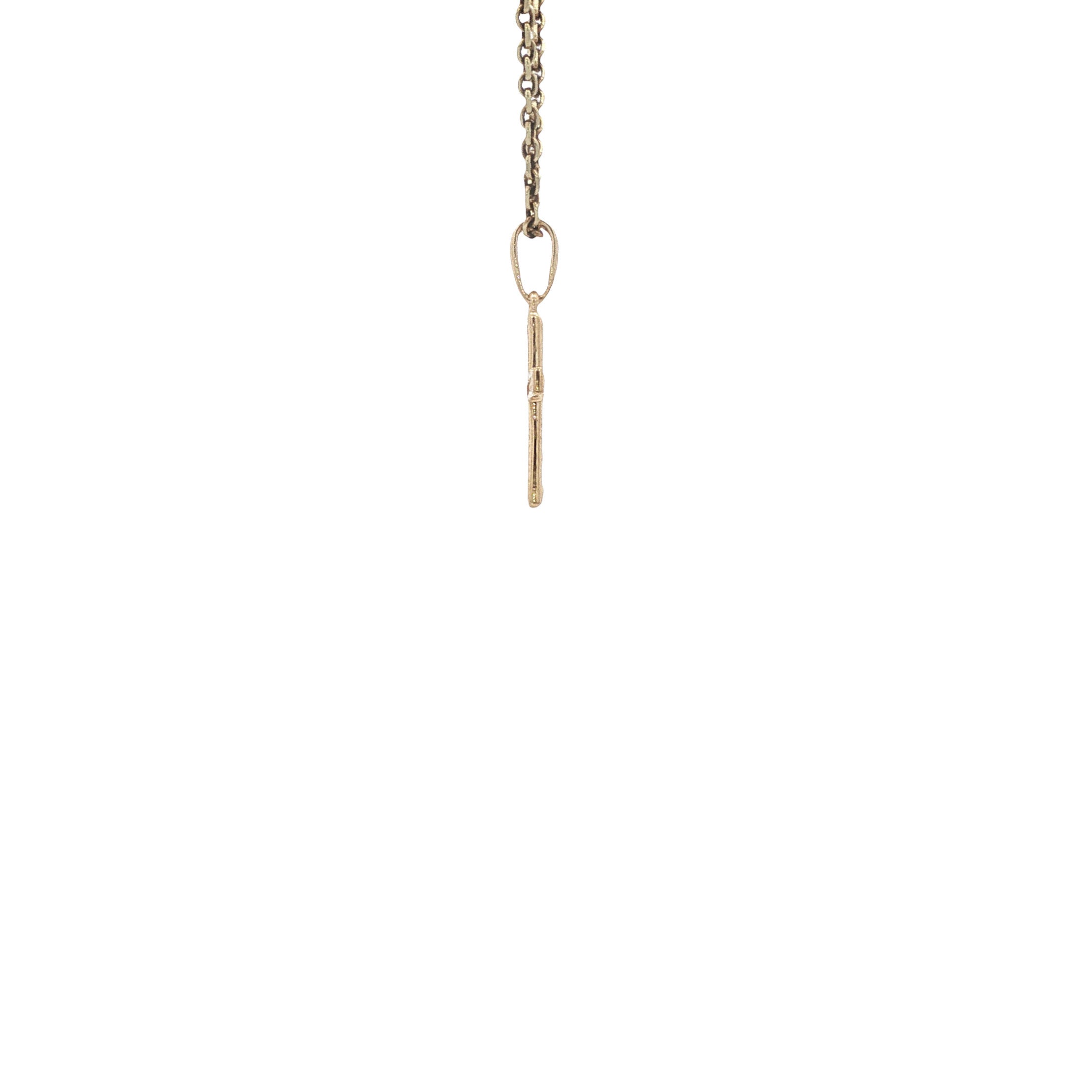14-karat gold cross pendant with zirconia
