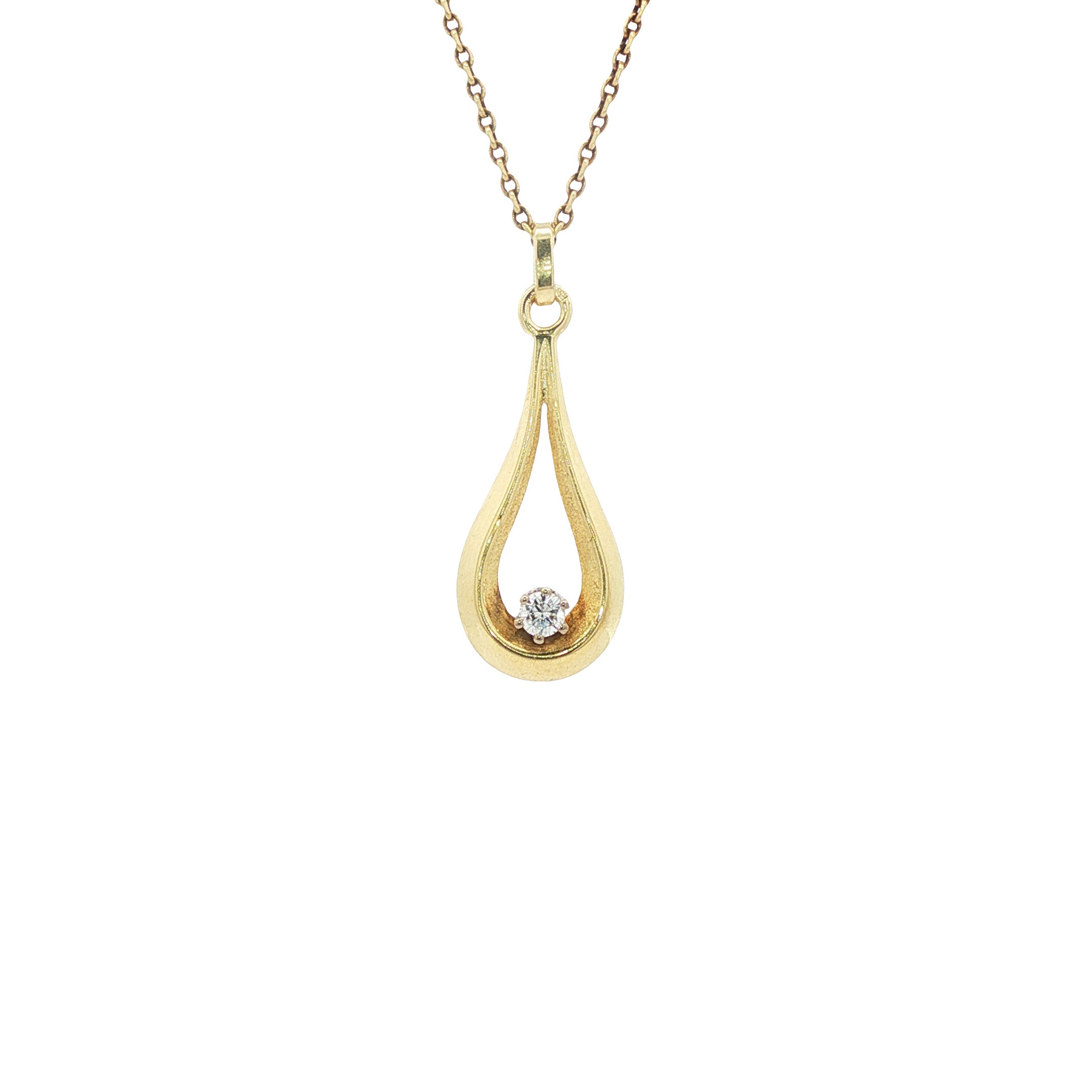 Gouden hanger met diamant 14 karaat