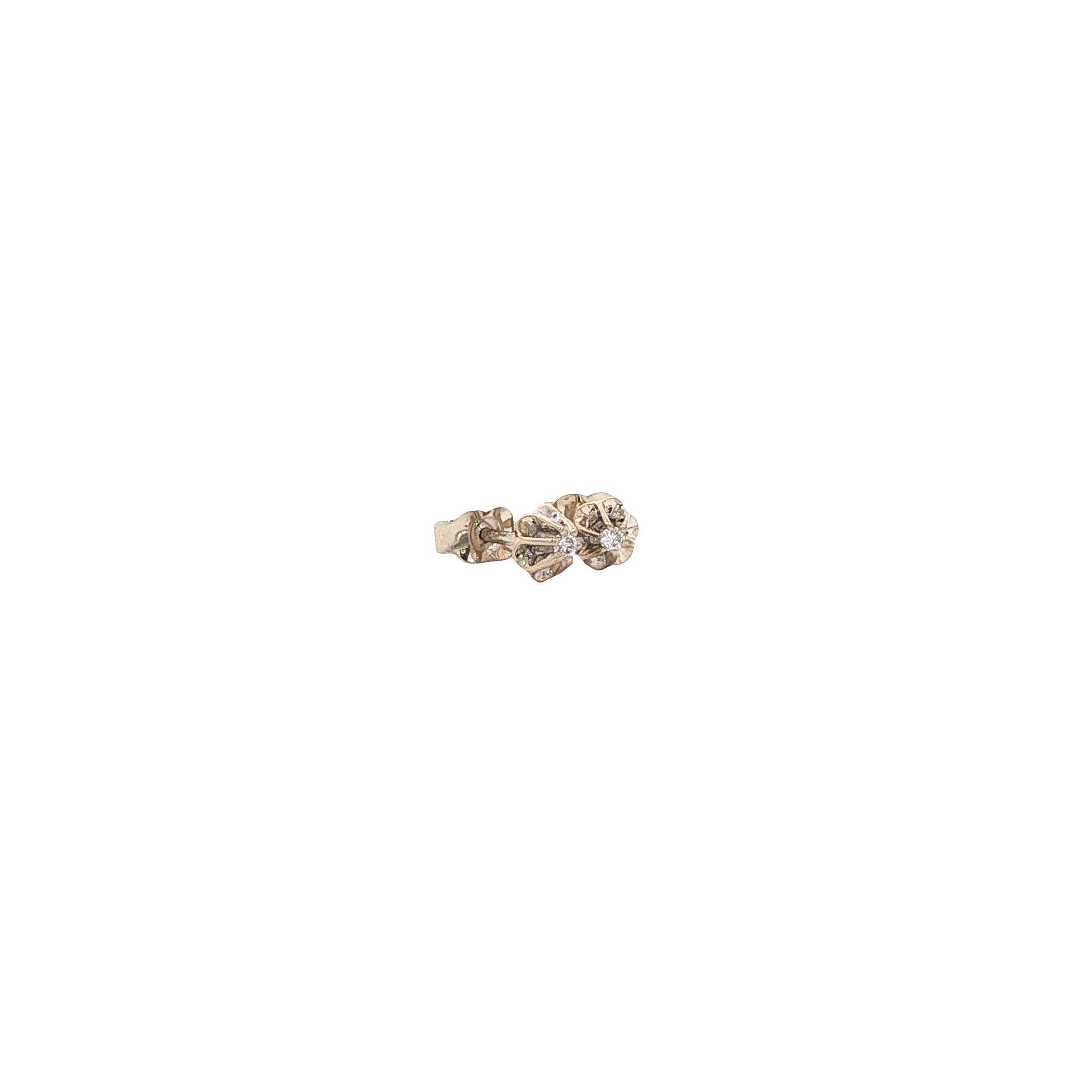 Witgouden solitair oorstekers diamant 14 karaat