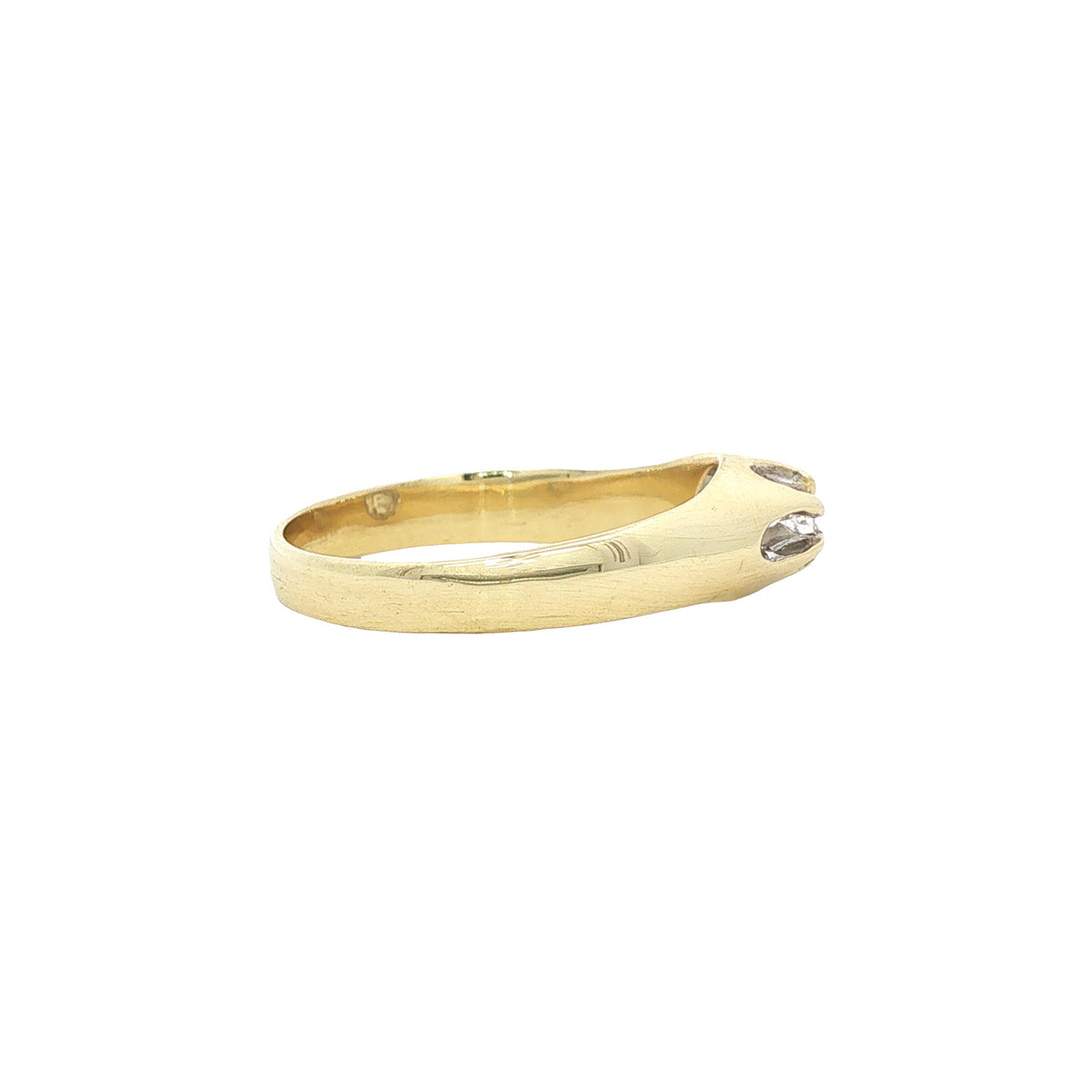 Gouden pinkring met diamant 14 karaat