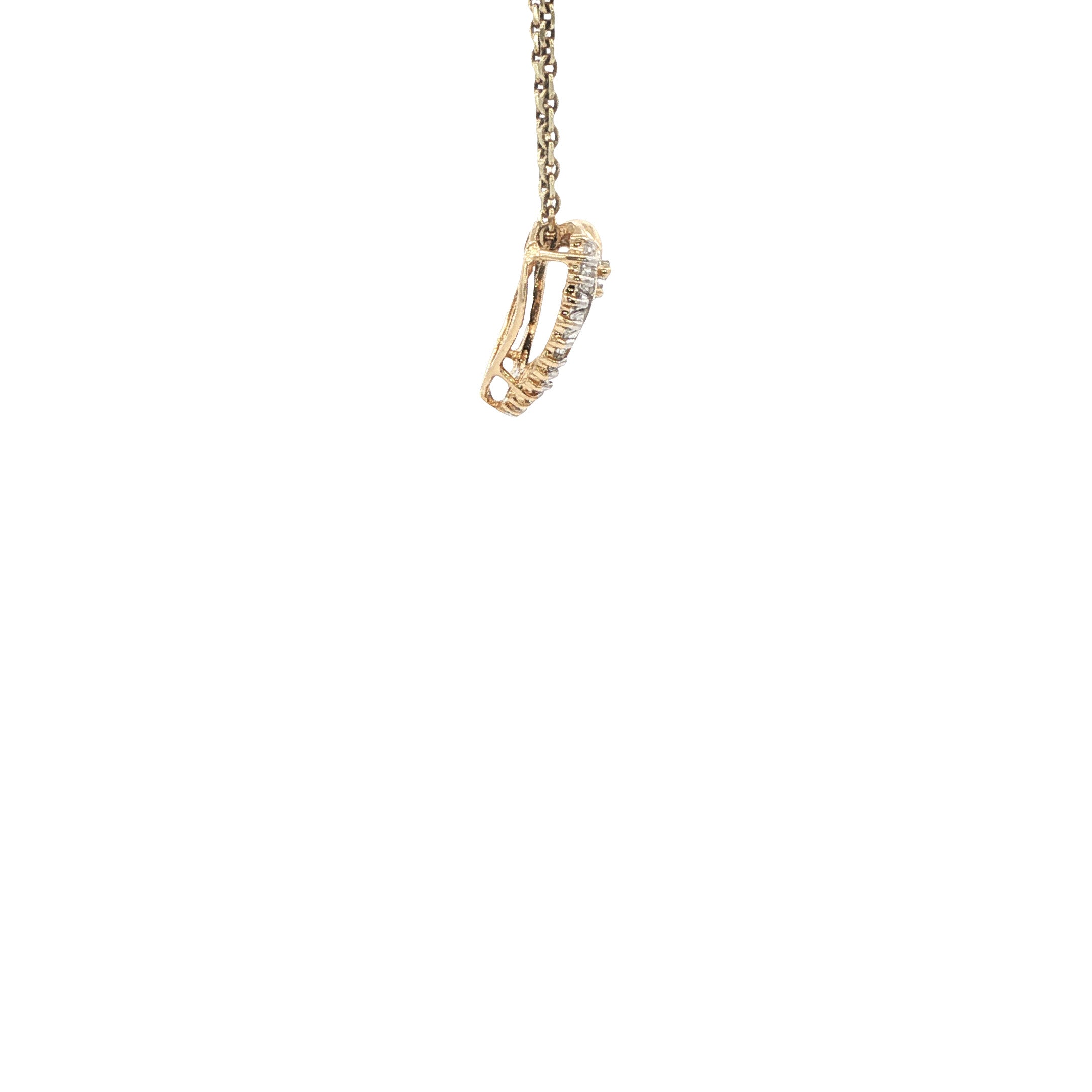 Gouden hart hanger met diamant 14 karaat