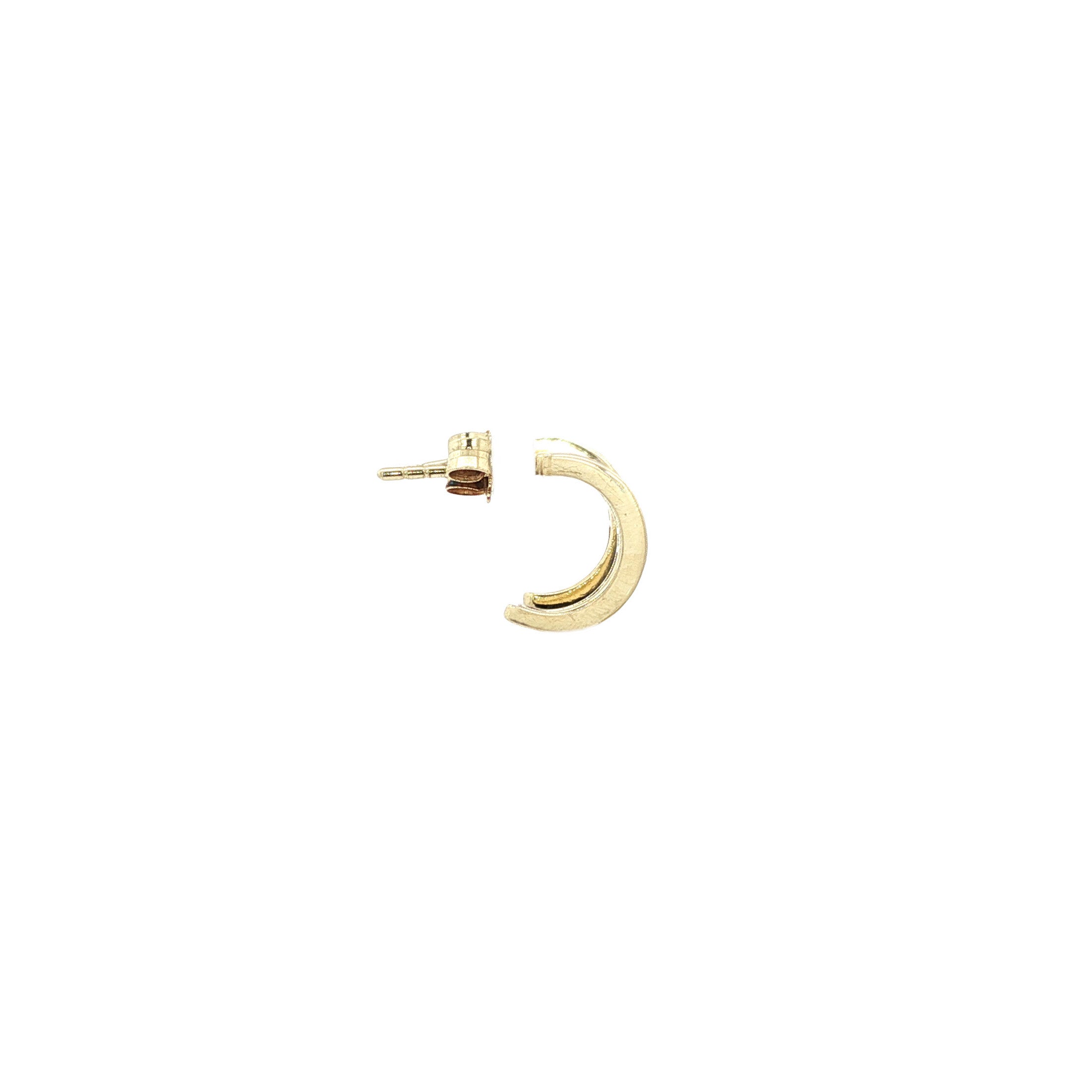14 karat yellow gold half-hoop earrings with zirconia
