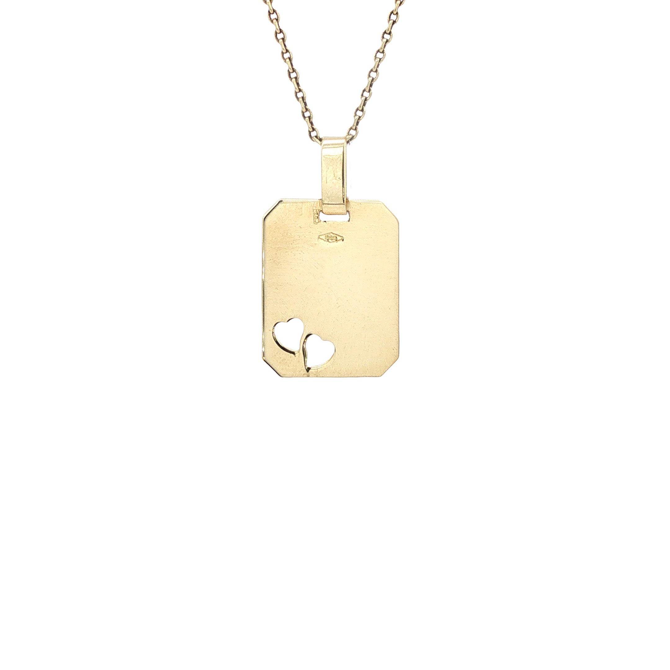 Gouden graveer hanger 14 karaat