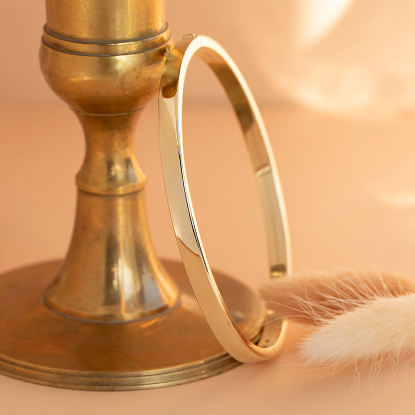 Gouden gladde bangle 14 karaat