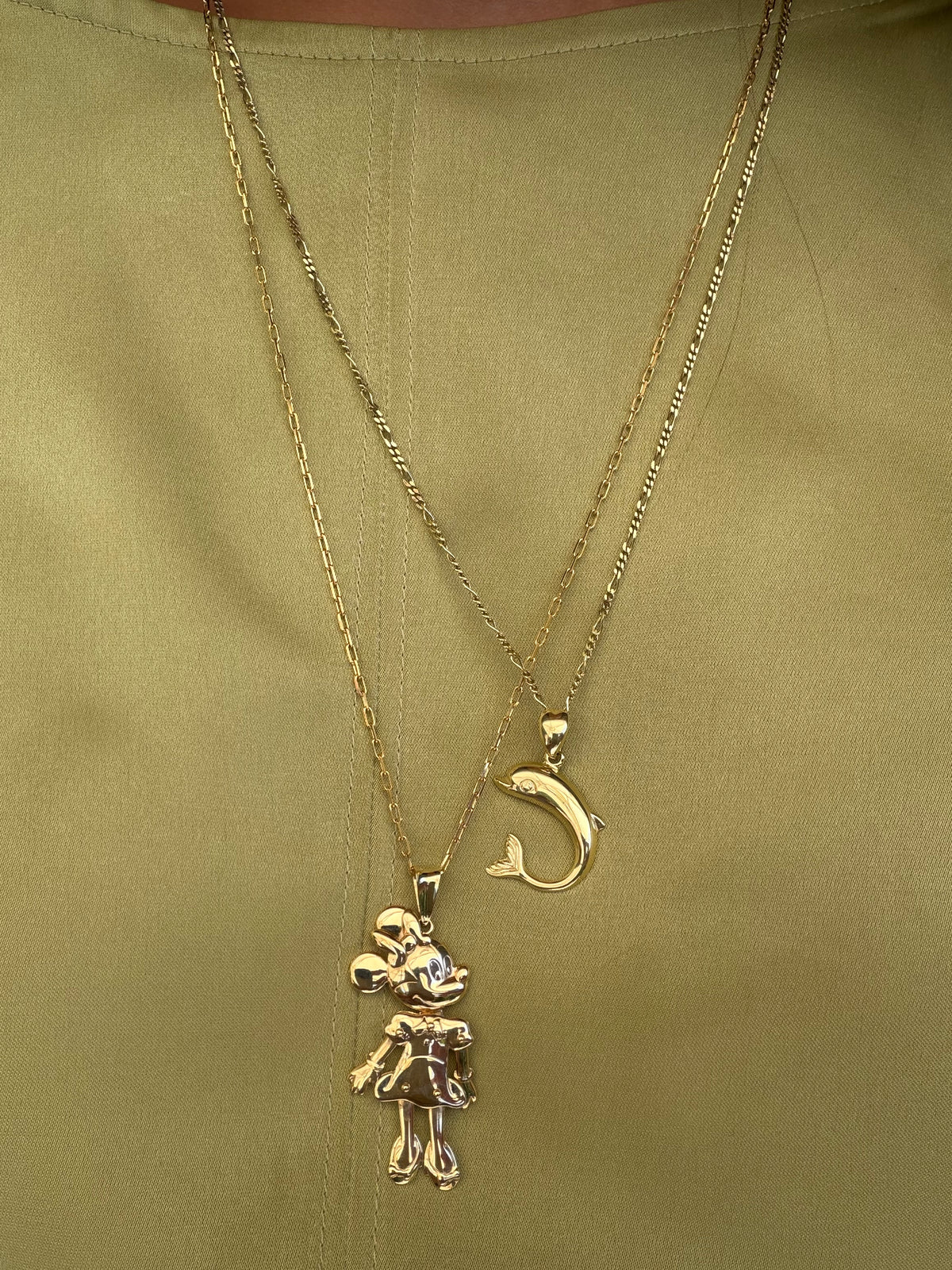 Gouden figaro collier 55 cm 14 karaat