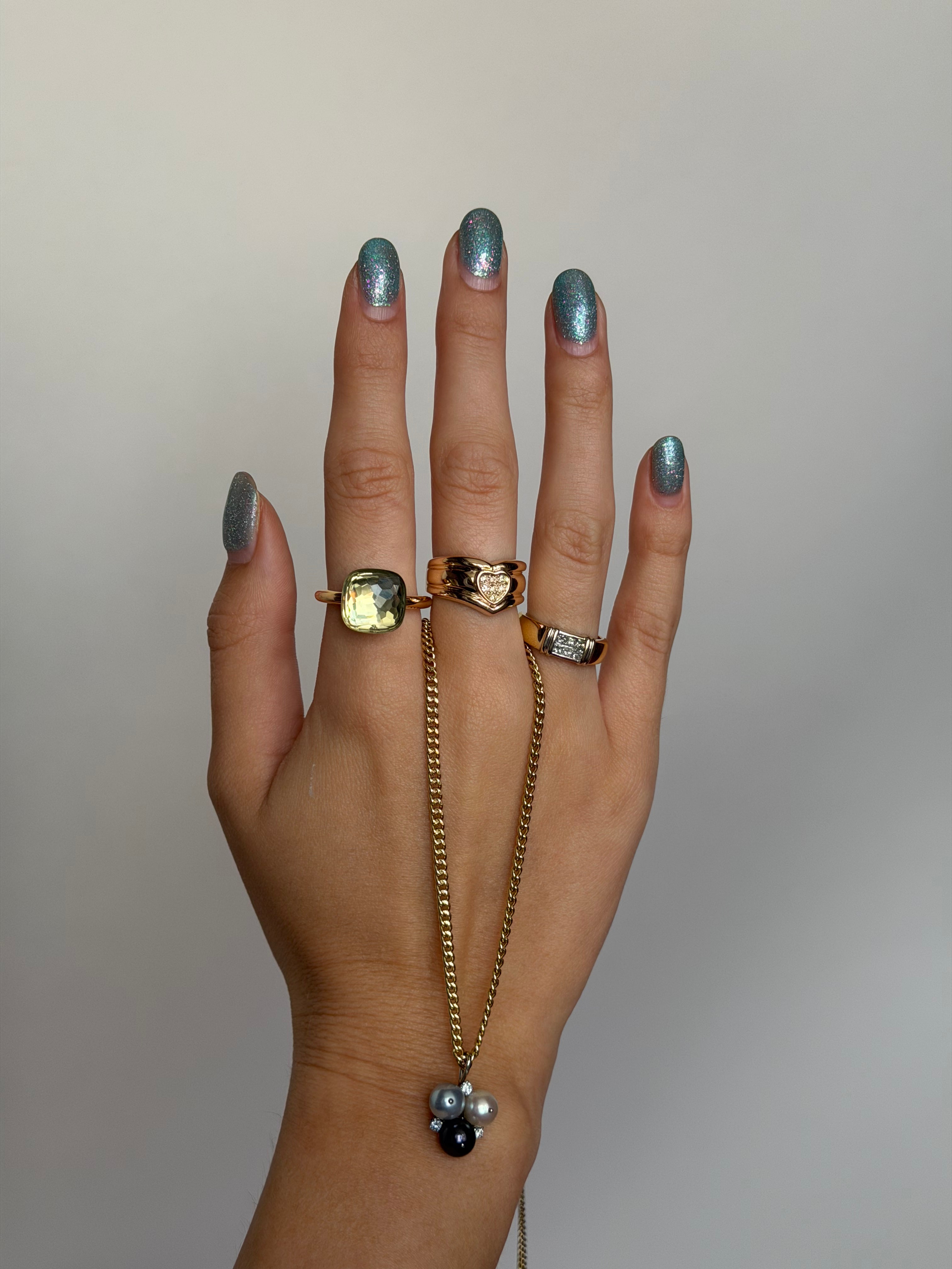 Gouden hart ring met diamant 14 karaat