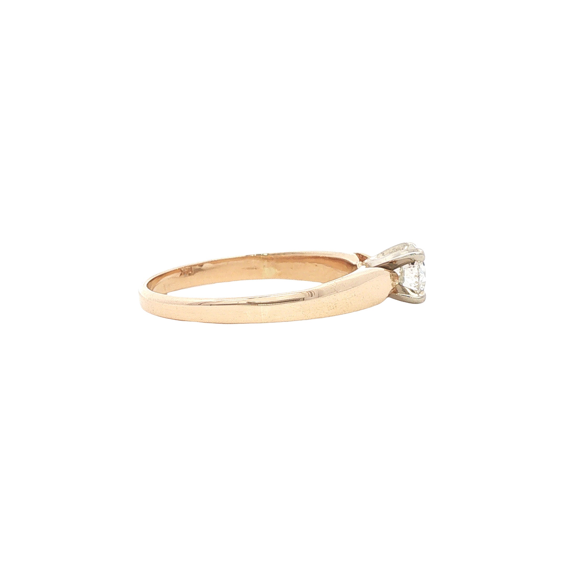 Gouden solitair ring met diamant 14 karaat