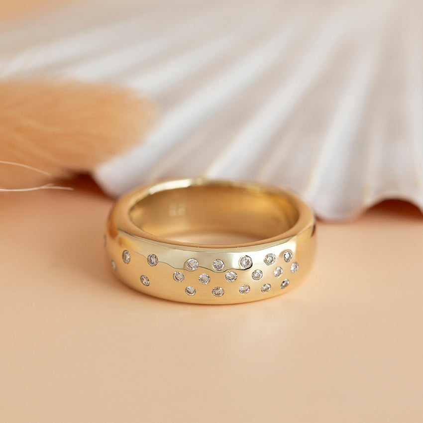 Gouden ring met diamant 14 karaat