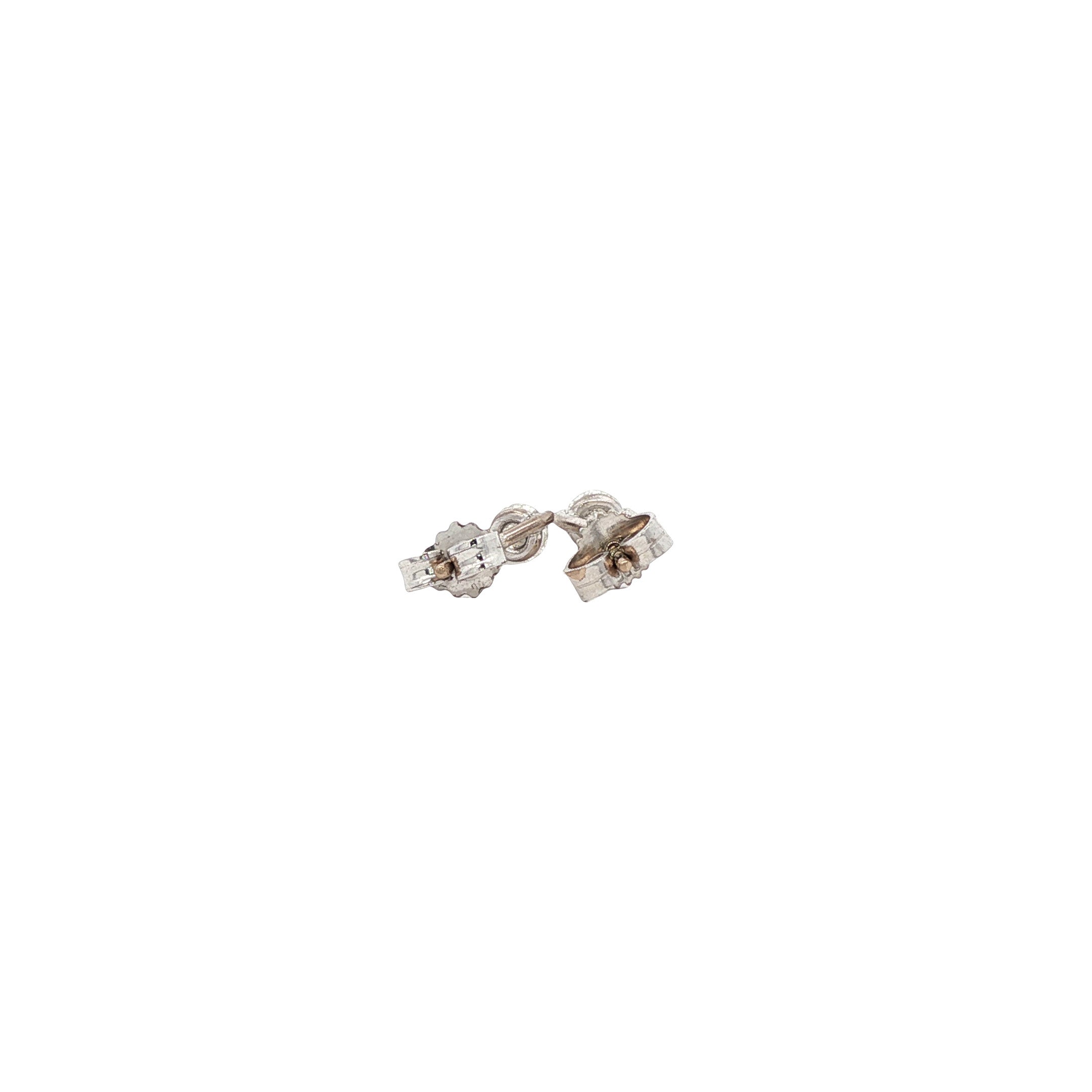 Witgouden solitair oorstekers met diamant 18 karaat