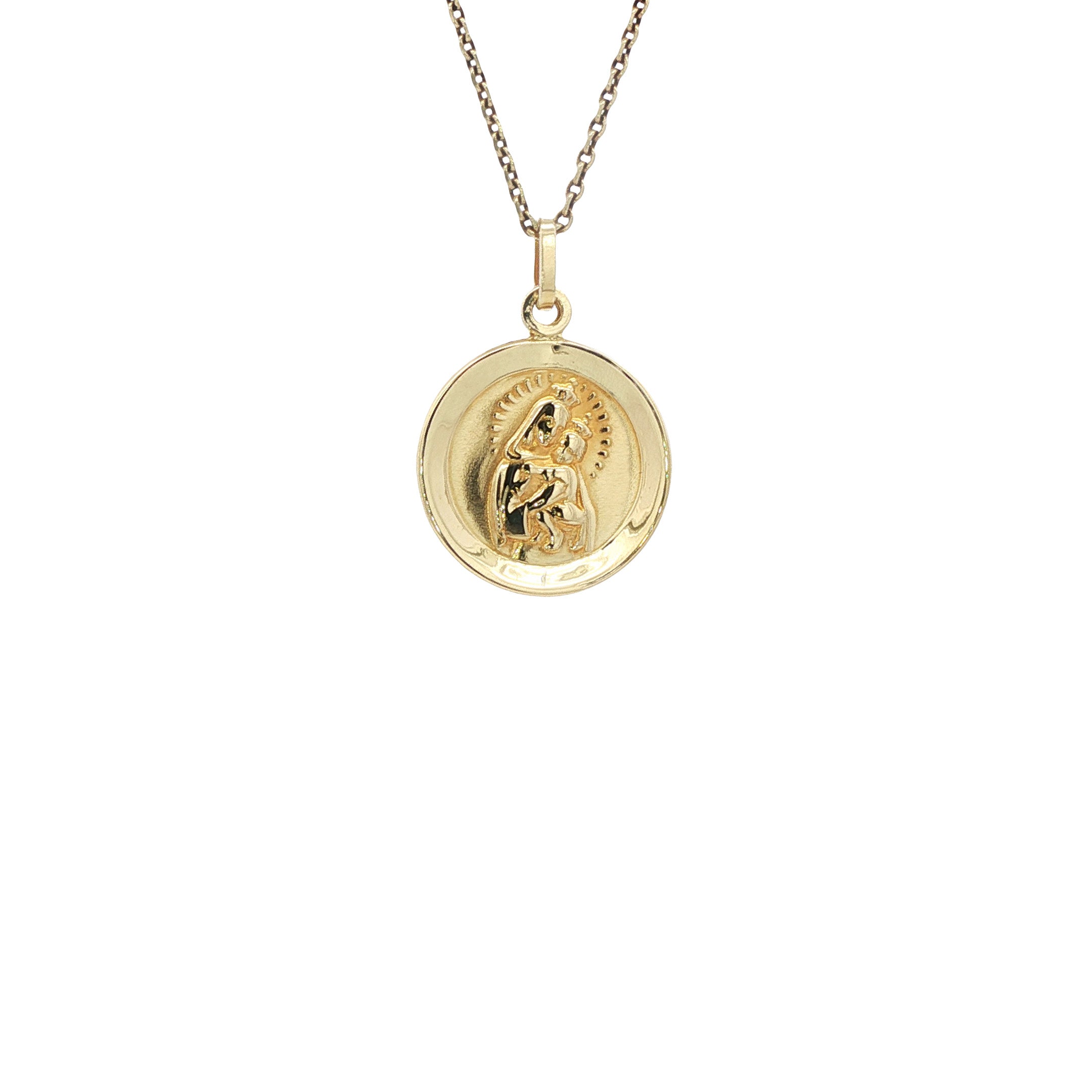 Gouden hanger met Jezus en Maria 14 karaat