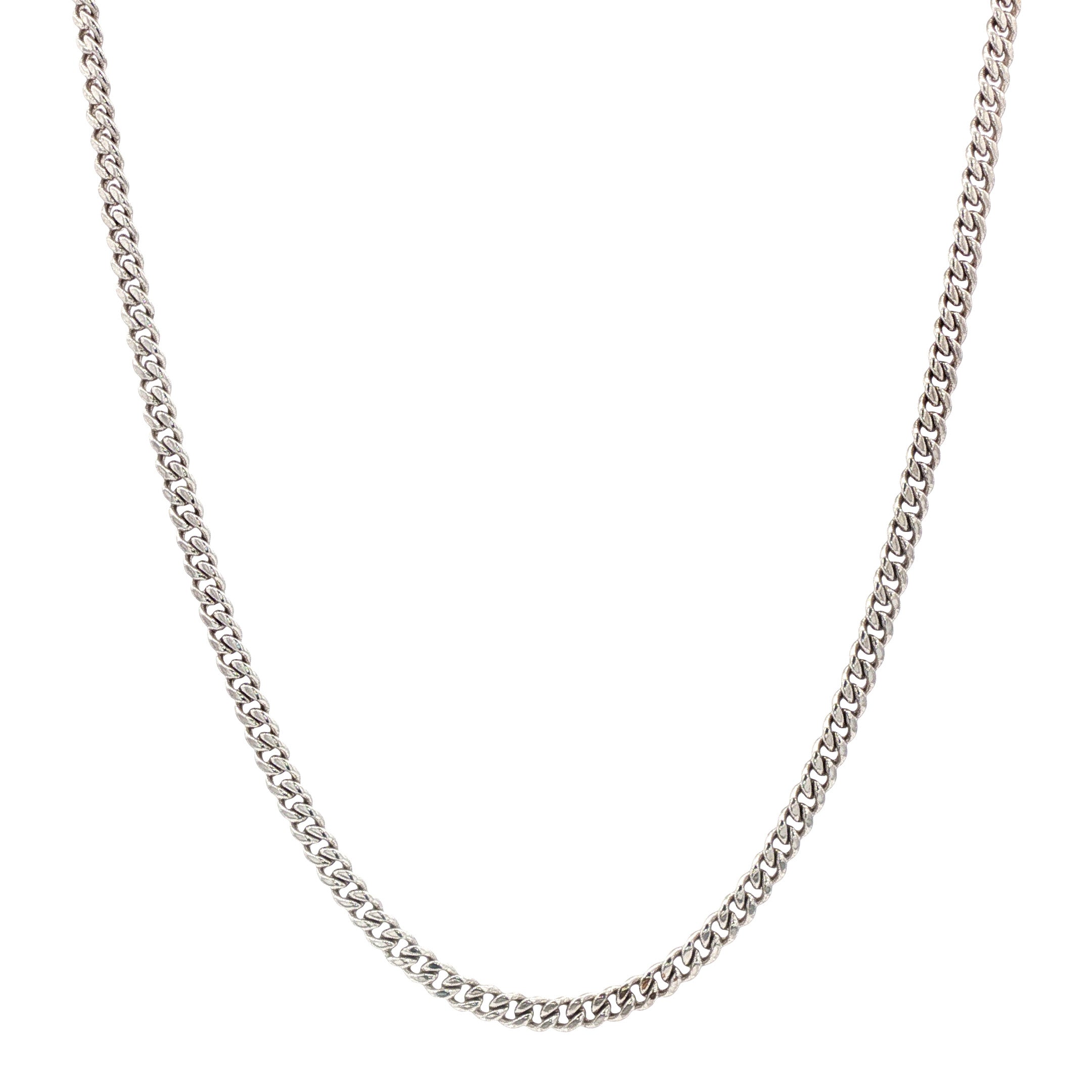 Witgouden gourmet collier 50 cm 14 karaat