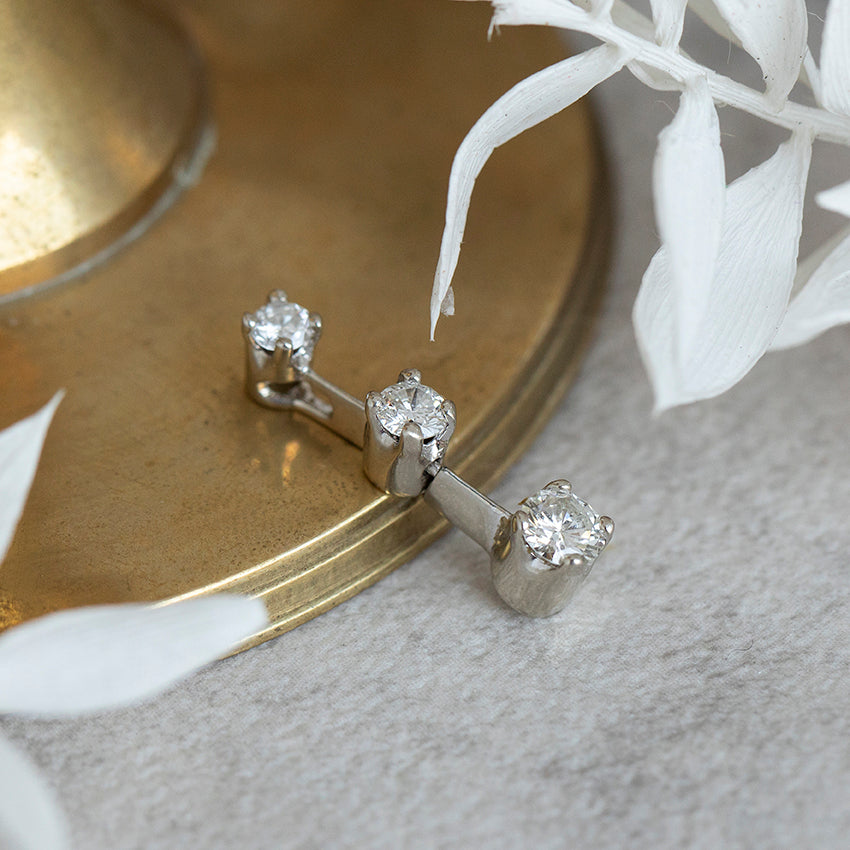 Witgouden hanger met diamant 14 karaat
