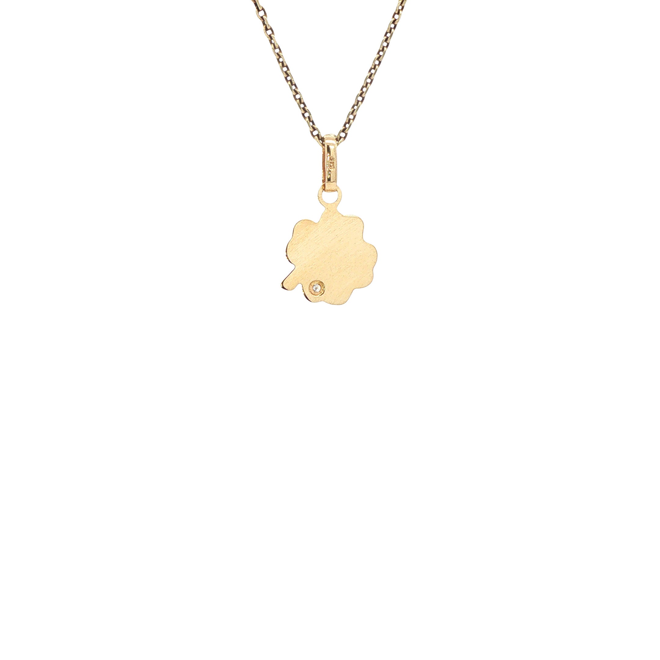 Gouden hanger klaver vier 14 karaat