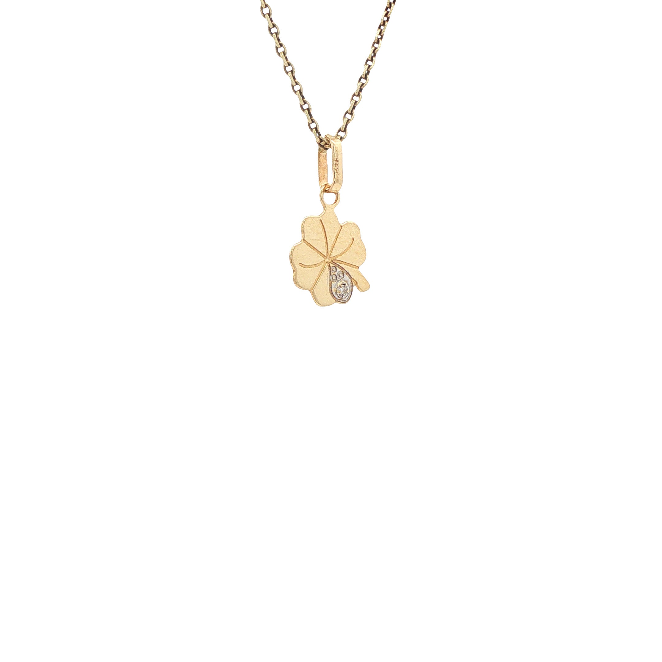 Gouden hanger klaver vier 14 karaat