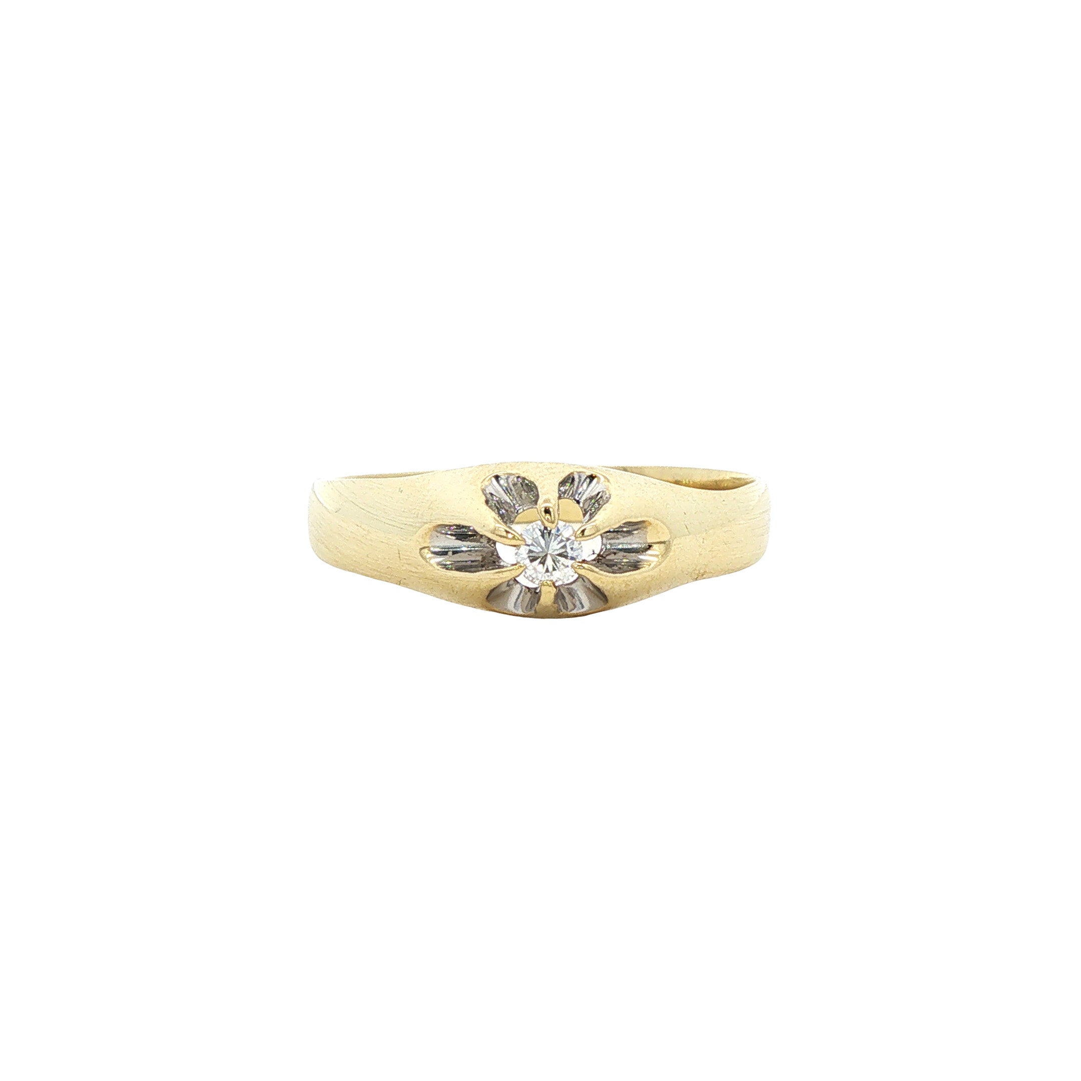 Gouden pinkring met diamant 14 karaat