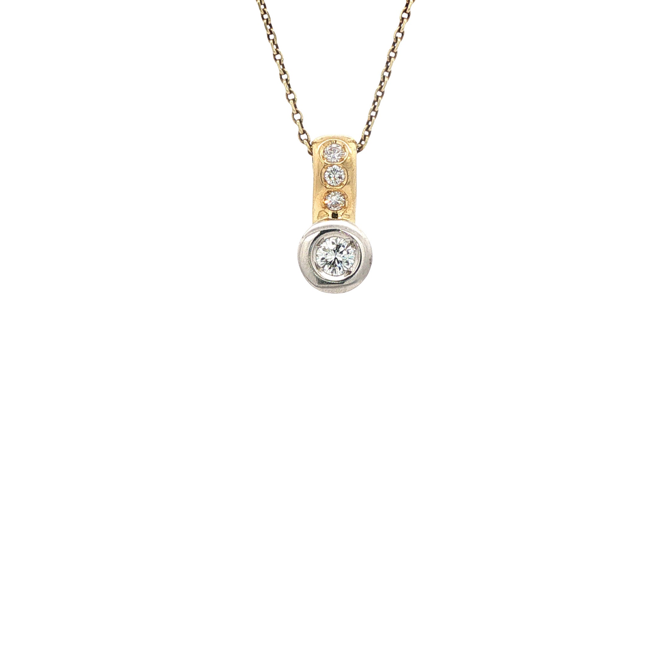Gouden cliphanger met diamant 18 karaat