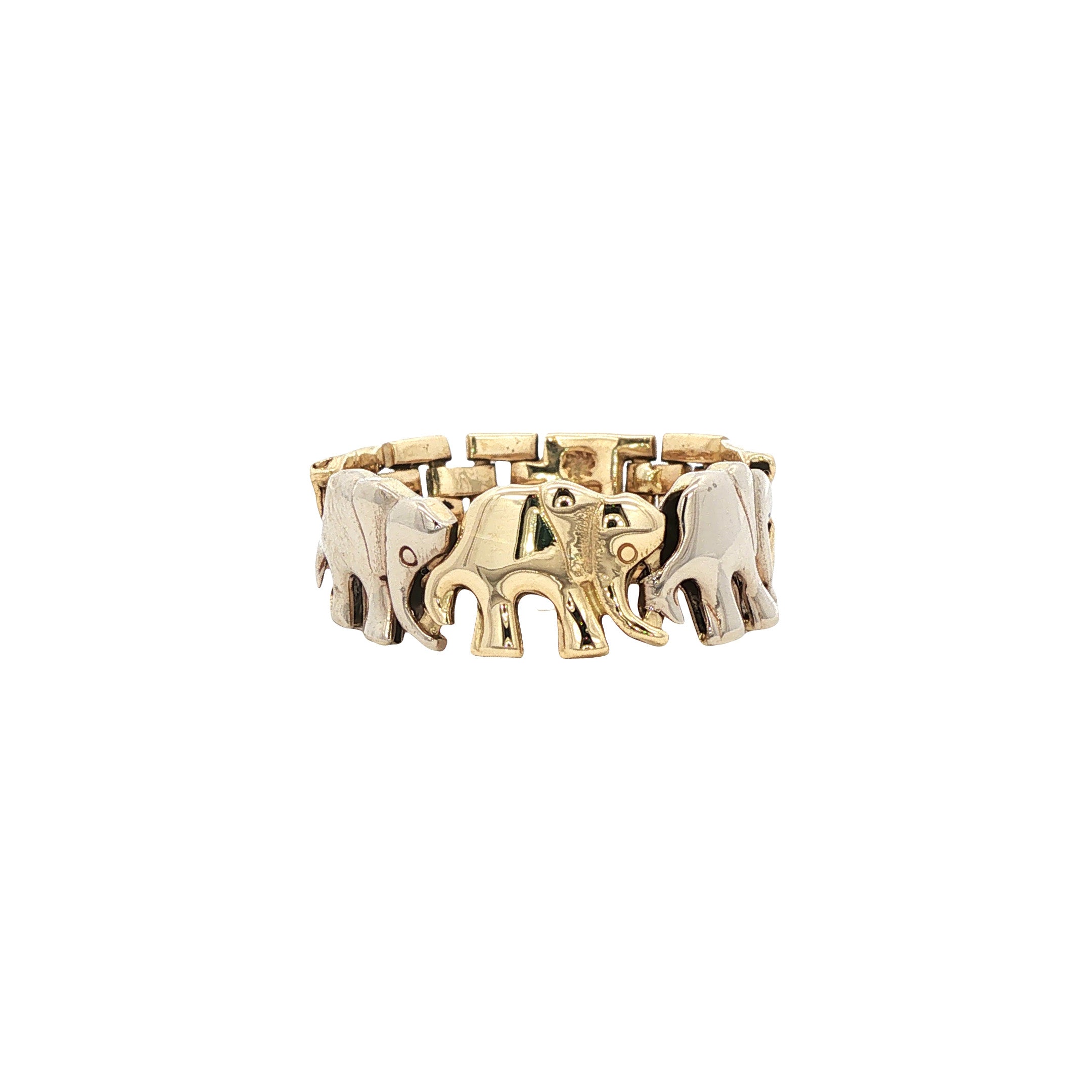 Gouden ring met olifanten 14 karaat
