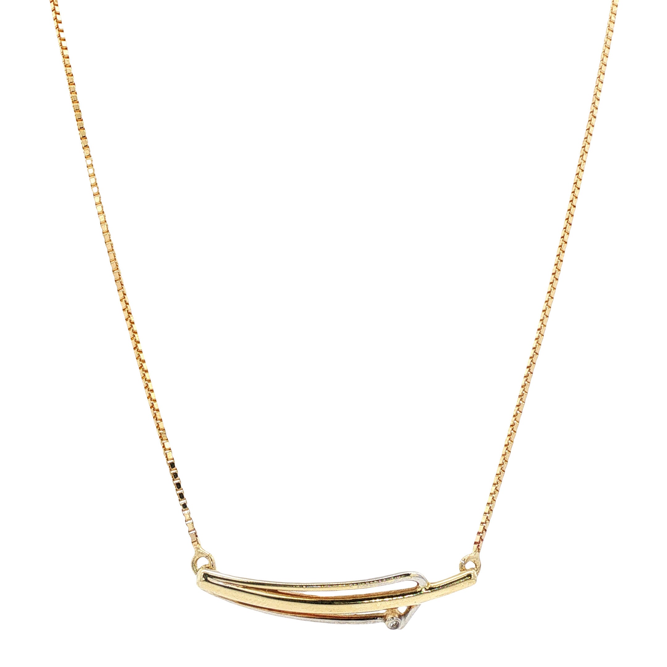 Gouden choker met diamant 14 karaat