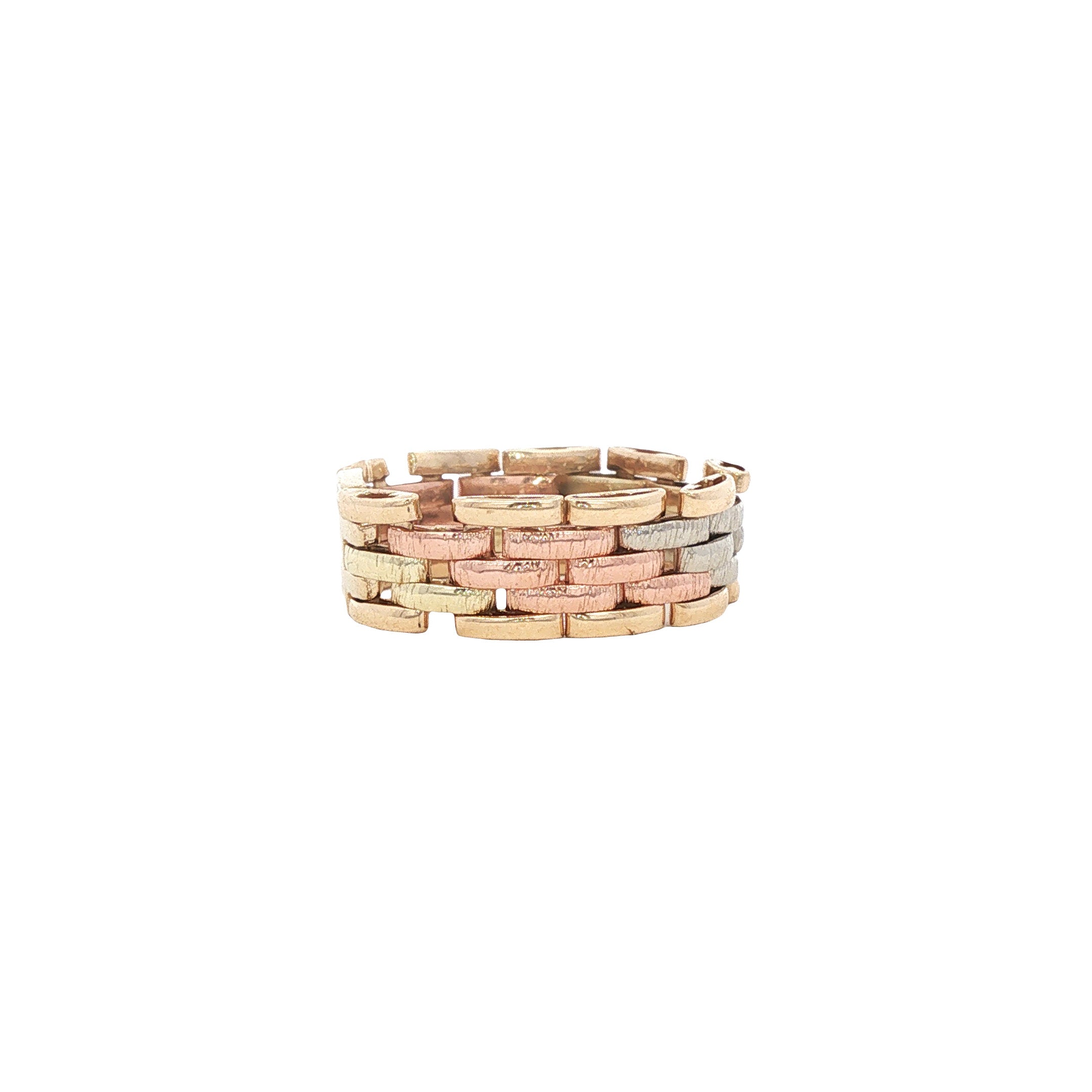 Tricolour gouden ring 14 karaat