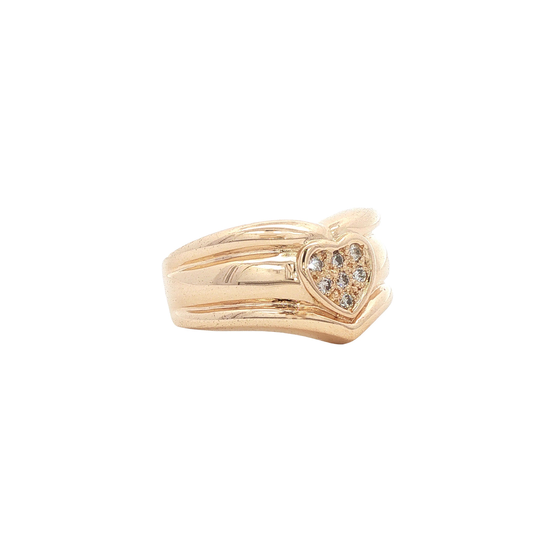 Gouden hart ring met diamant 14 karaat